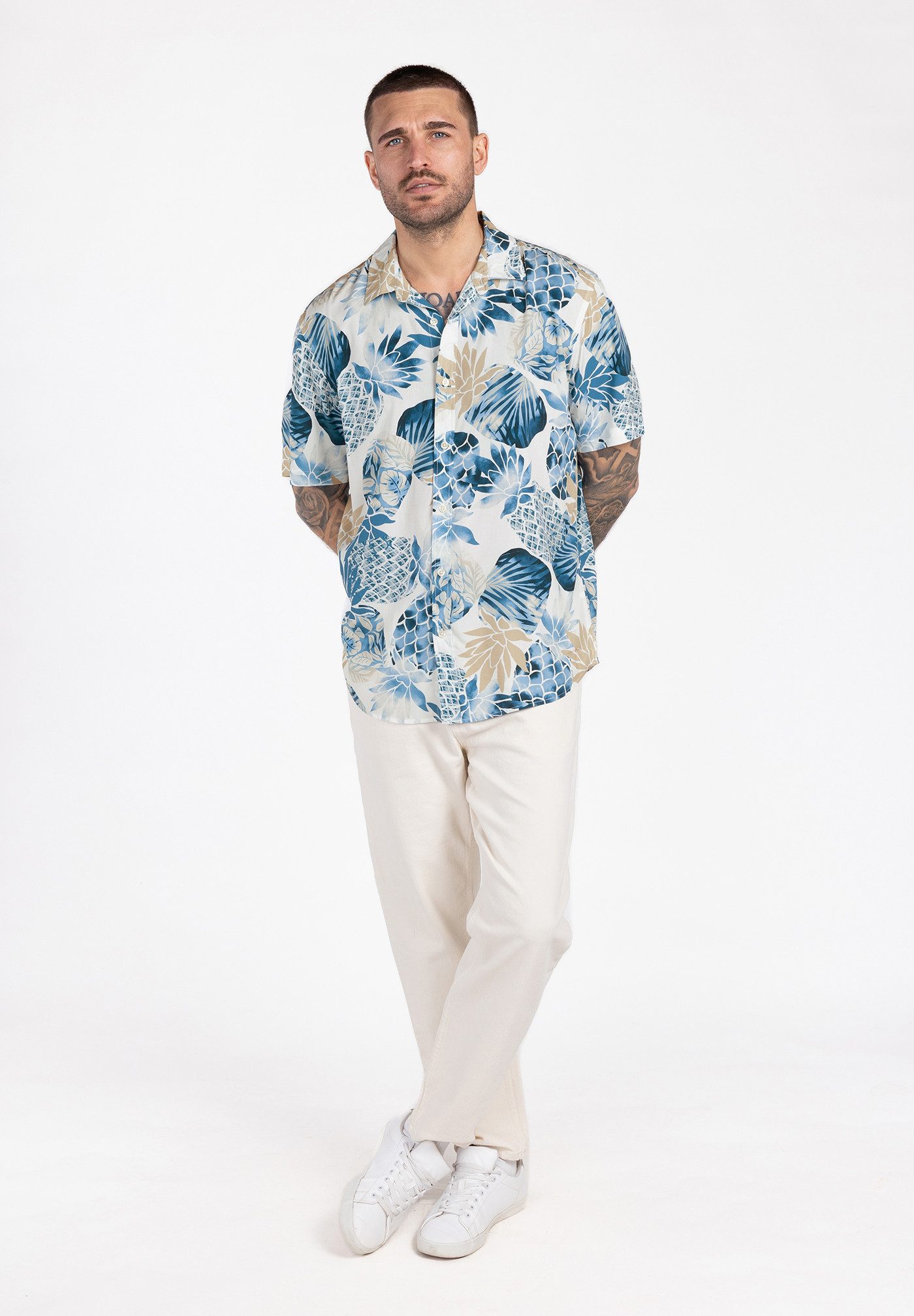 Key Largo Kurzarmhemd MSH KLPINEAPPLE 1/2 allover print (1-tlg)