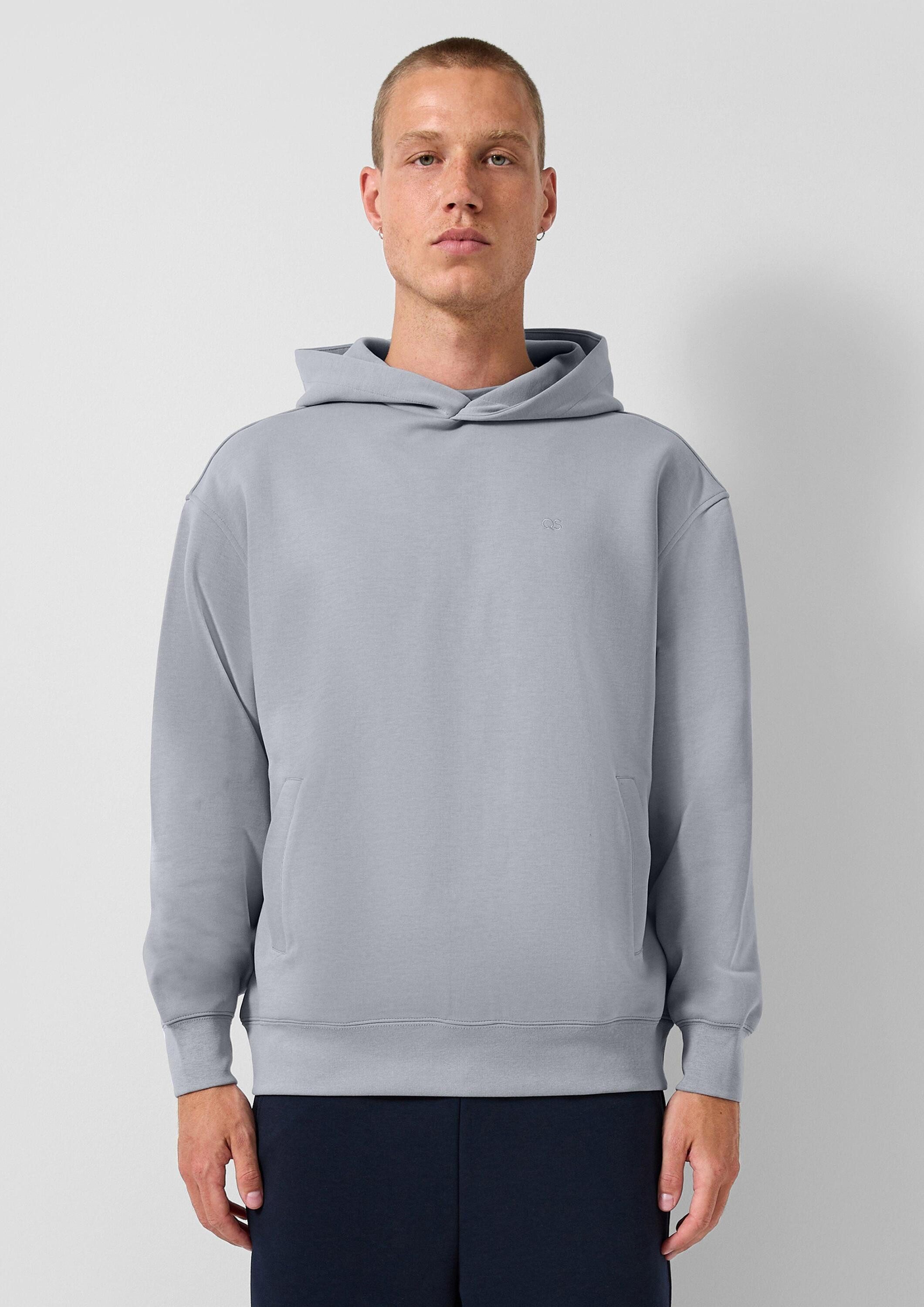 QS Sweatshirt Sweatshirt Hoodie im Loose Fit mit Logo-Stickerei