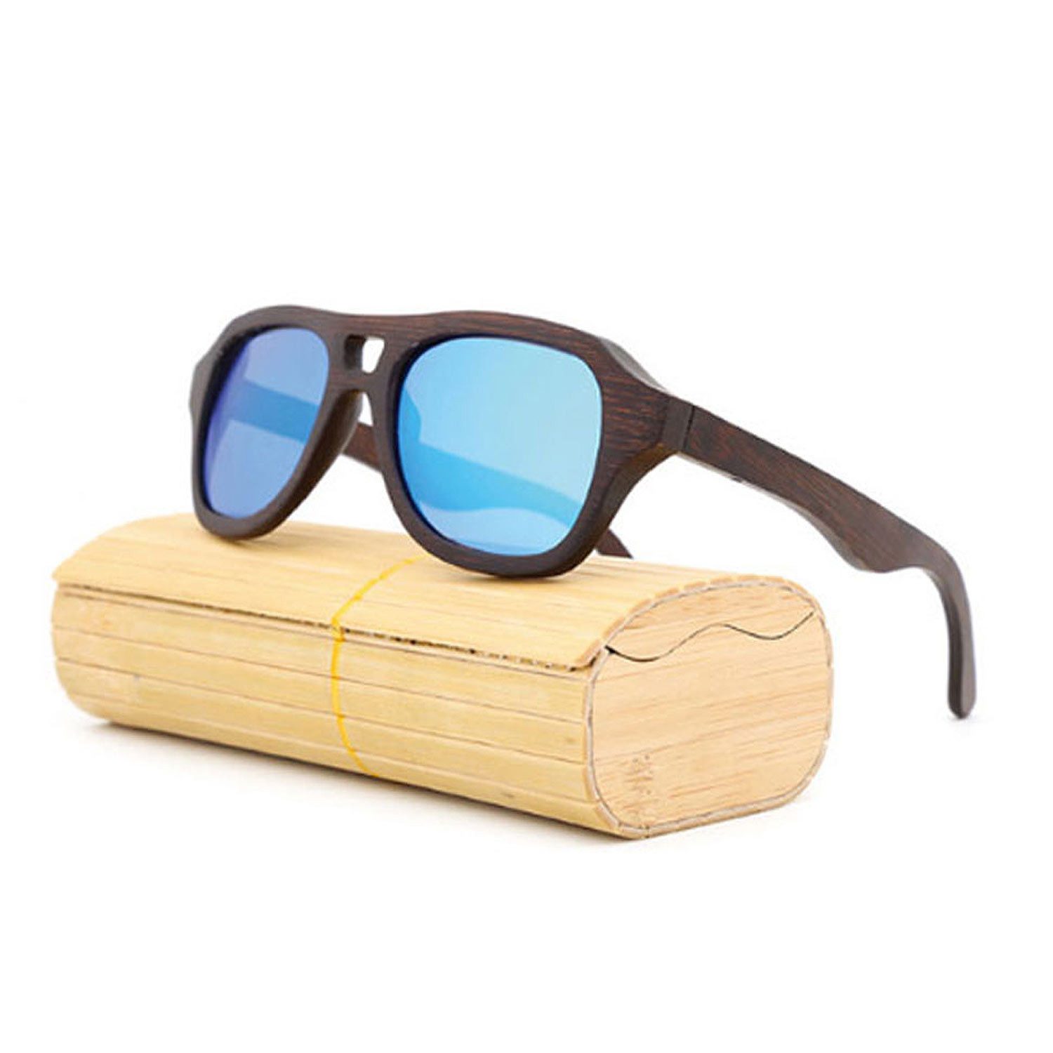 urbandreamz Sonnenbrille Bambus Holz Sonnenbrille Herren Damen polarisiert verspiegelt
