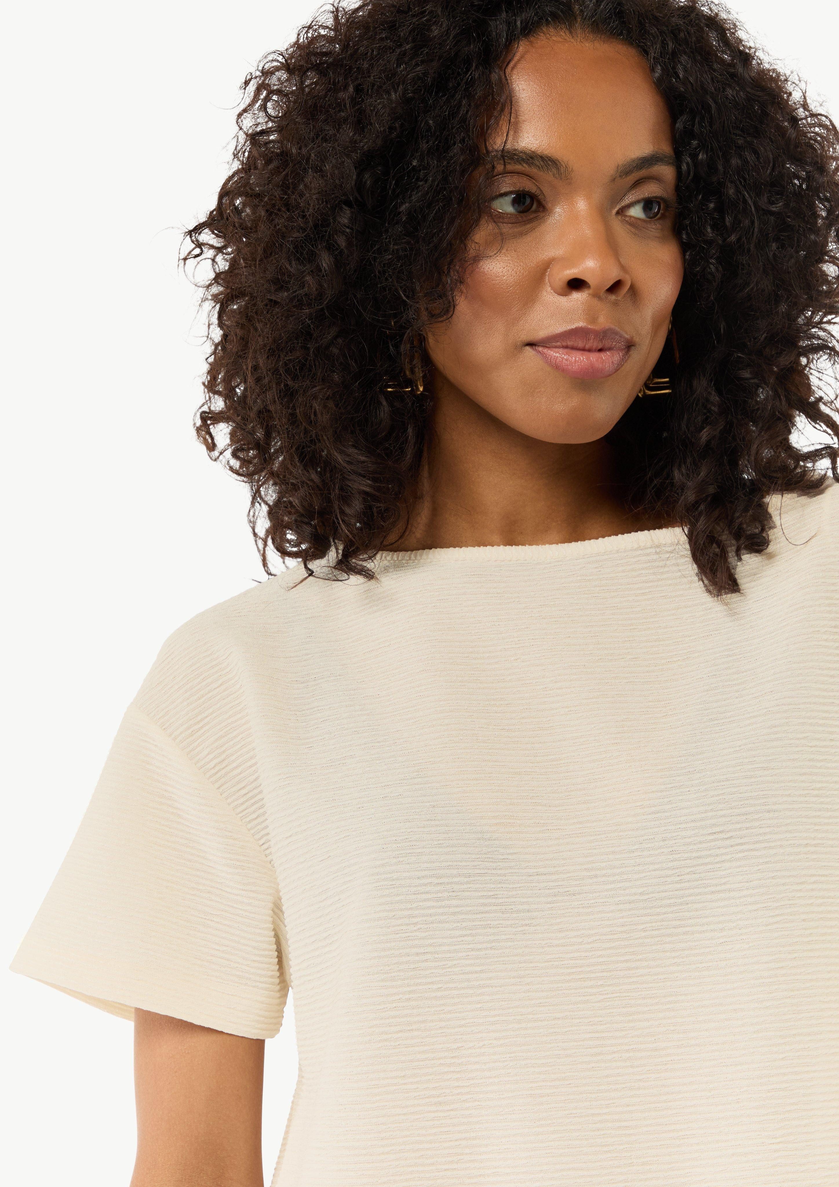 Comma Kurzarmshirt Boxy-Shirt aus Feinstrick mit günstig online kaufen