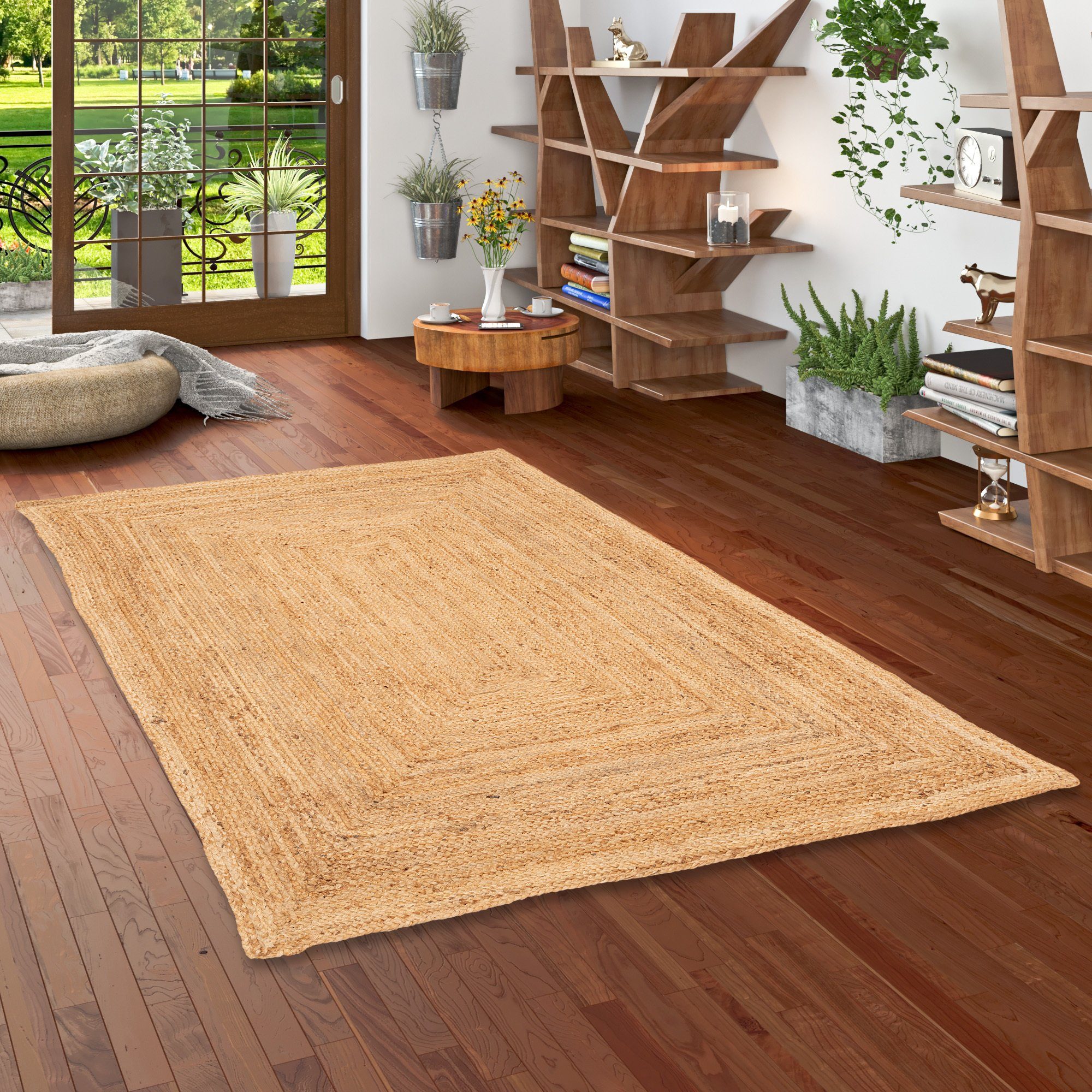 Sisalteppich Naturfaser Handgefertigt Jute Teppich Nele, Pergamon, Rechteckig, Höhe: 4 mm