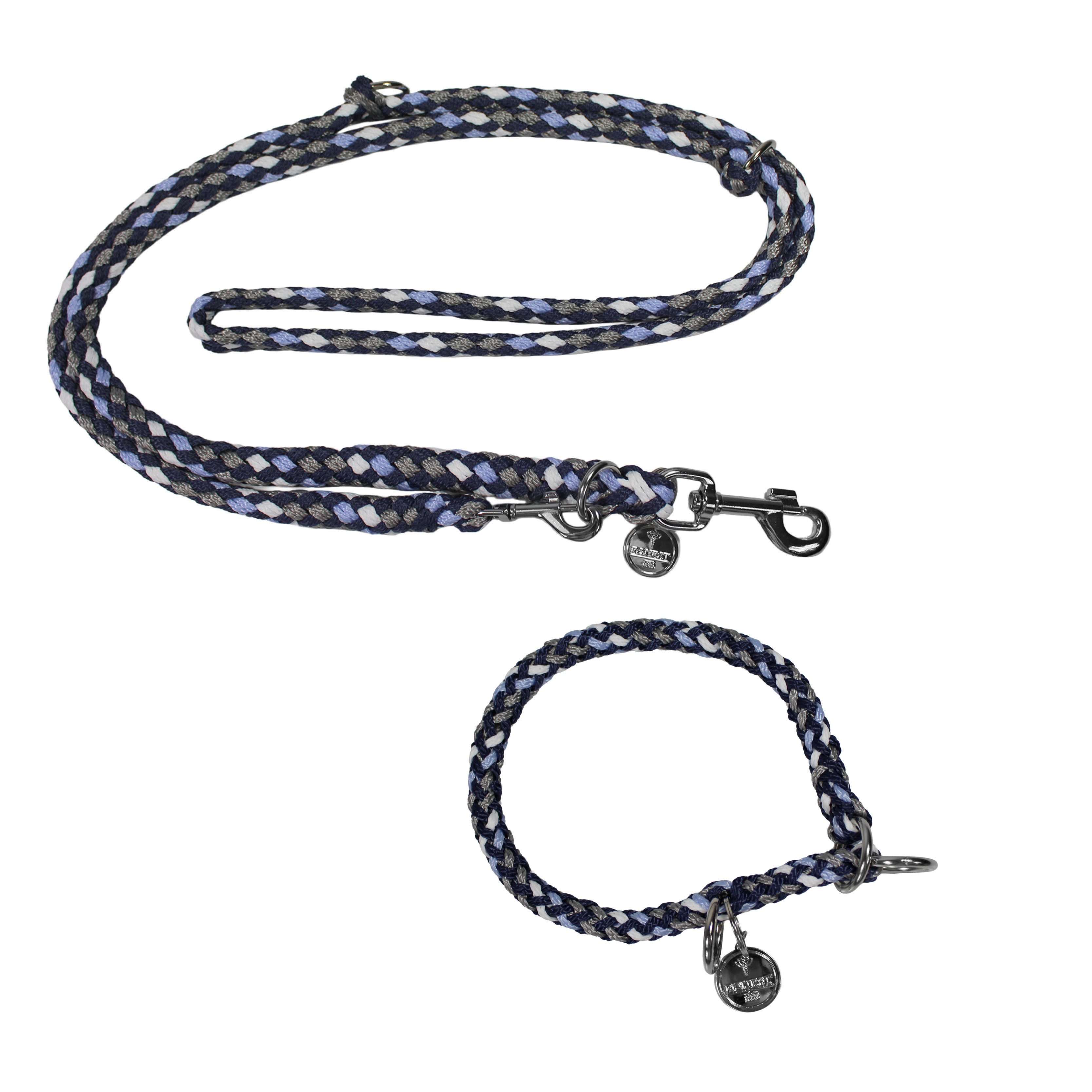 EQuest Hunde-Halsband Halsband & Führleine Ultimo für Hunde im Set, Blue Boy, 50 cm, 100% Polypropylen