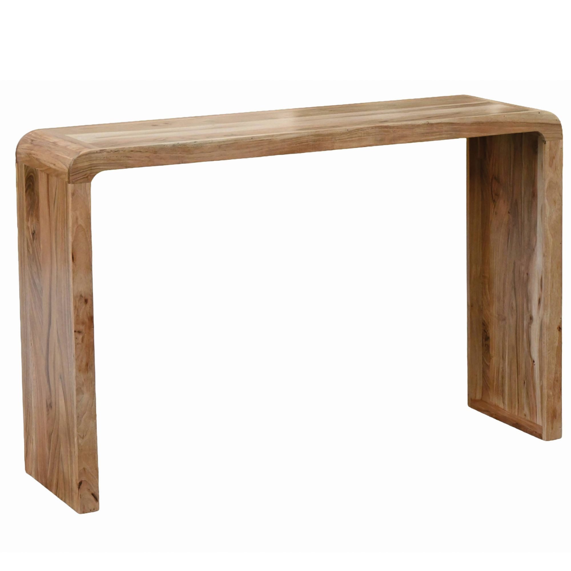 Wohnling Konsolentisch WL7.779 Flurtisch 120cm Ablagetisch Massivholz Anrichte Handmade (Elegantes Beistellmöbel für deinen Flur), Modernes Holzmöbel mit abgerundeten Ecken