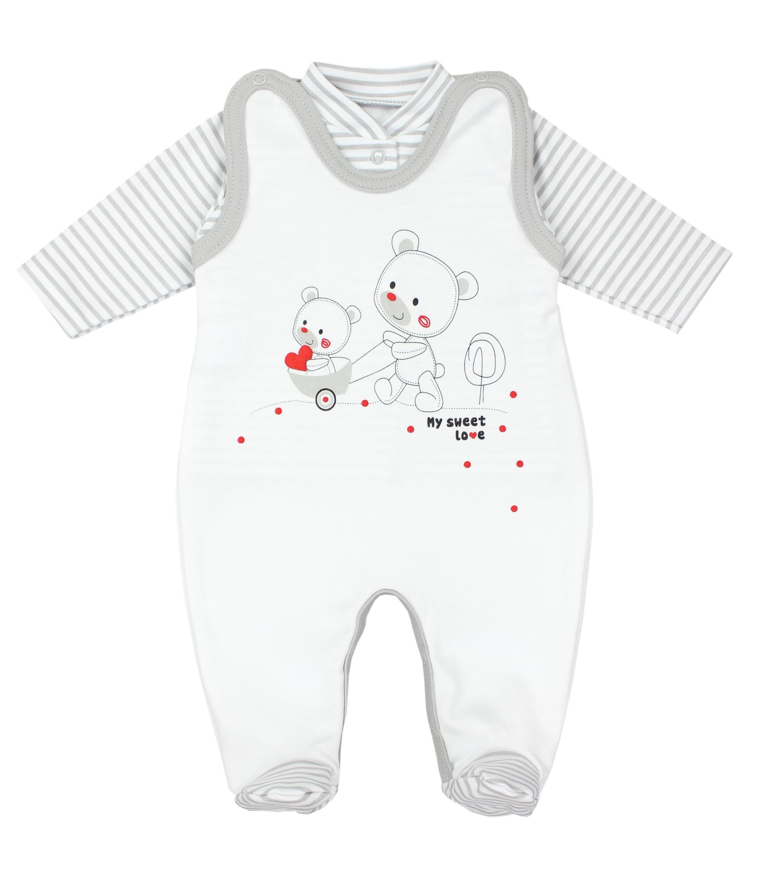 Strampler TupTam Baby Mädchen Jungen Strampler mit Langarmshirt Aufdruck Spruch