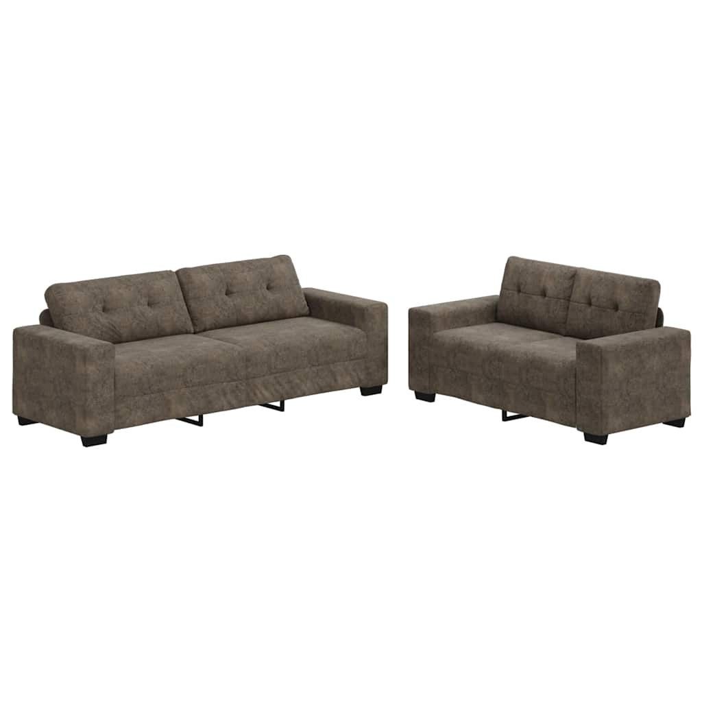 vidaXL Sofa, Sofa, 2 pcs Dunkelgrau 221 x 78 x 80 cm Kunstleder