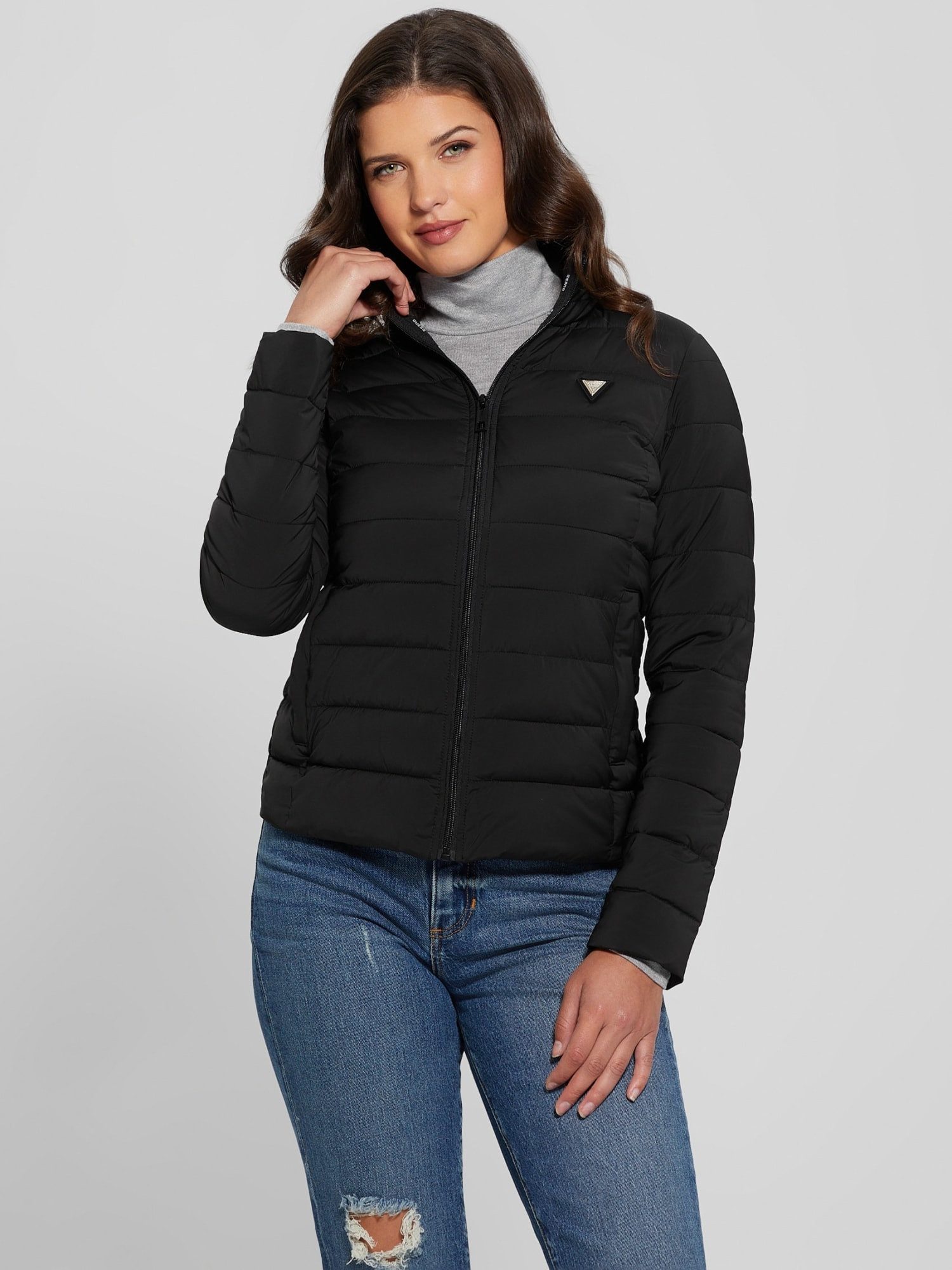 Guess Steppjacke SOLID HEAVY DIANN PUFFER JACKE mit Stehkragen, gefüttert