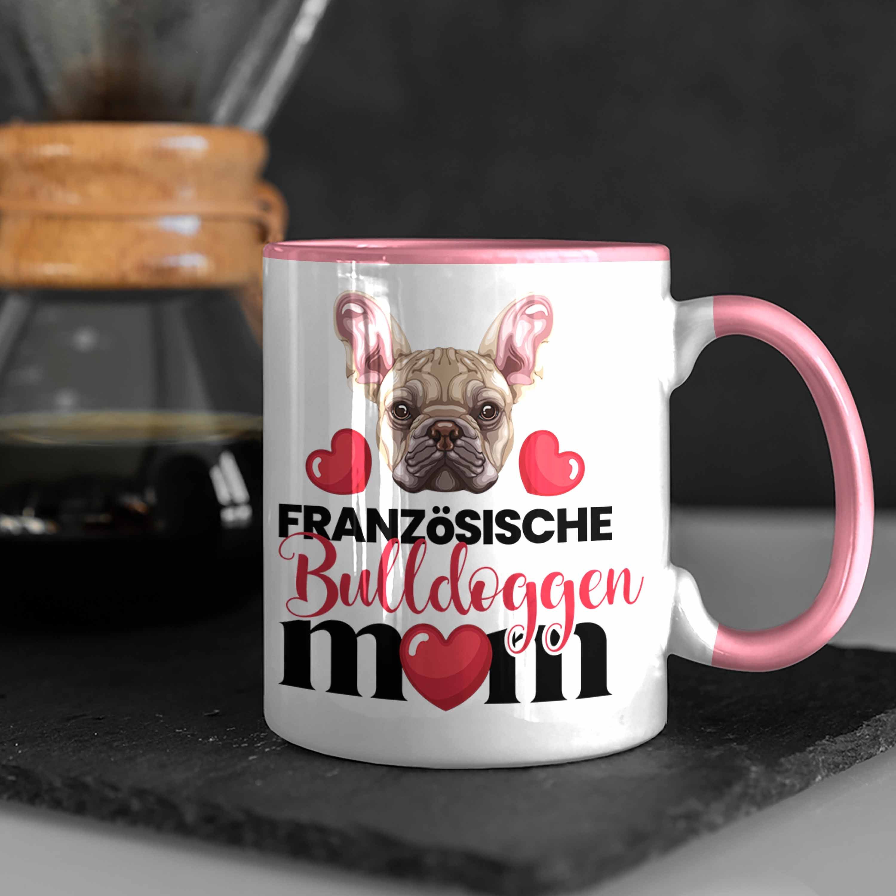Trendation Tasse Französische Bulldogge Mama Tasse Lustiger Mom Geschenk Spruc Besitzer Rosa