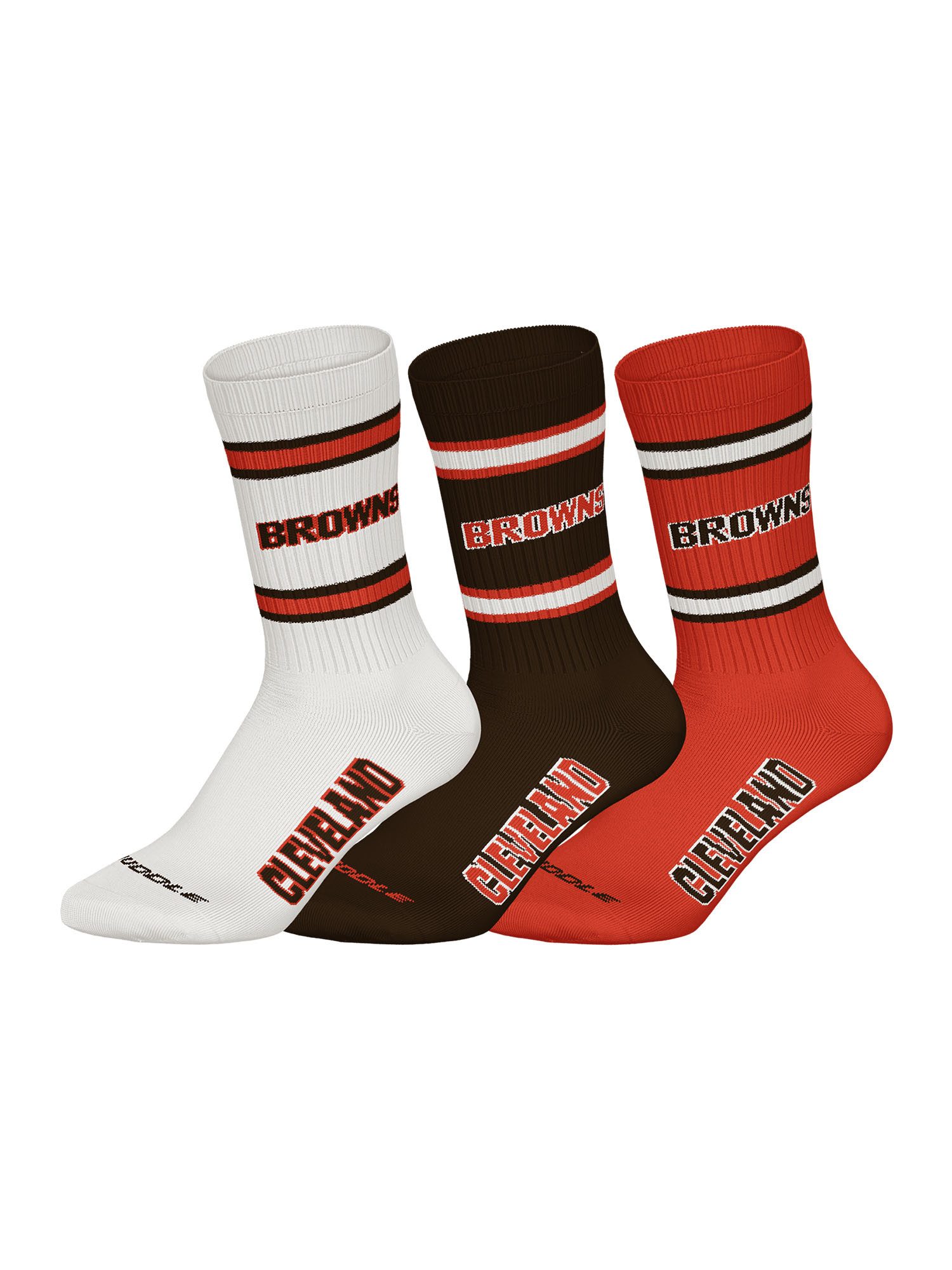 NFL Freizeitsocken Cleveland Browns (3-Paar) Casual Socken, Alltagssocken, Bequeme Socken
