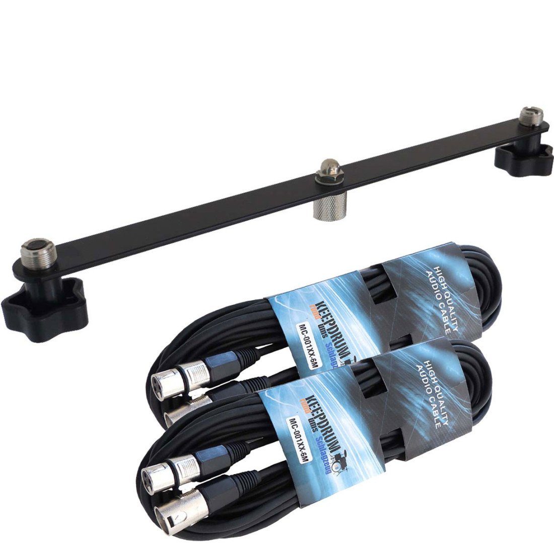 Mikrofonständer keepdrum STB01 Stereo Bar T-Bar mit 2x Mikrofonkabel