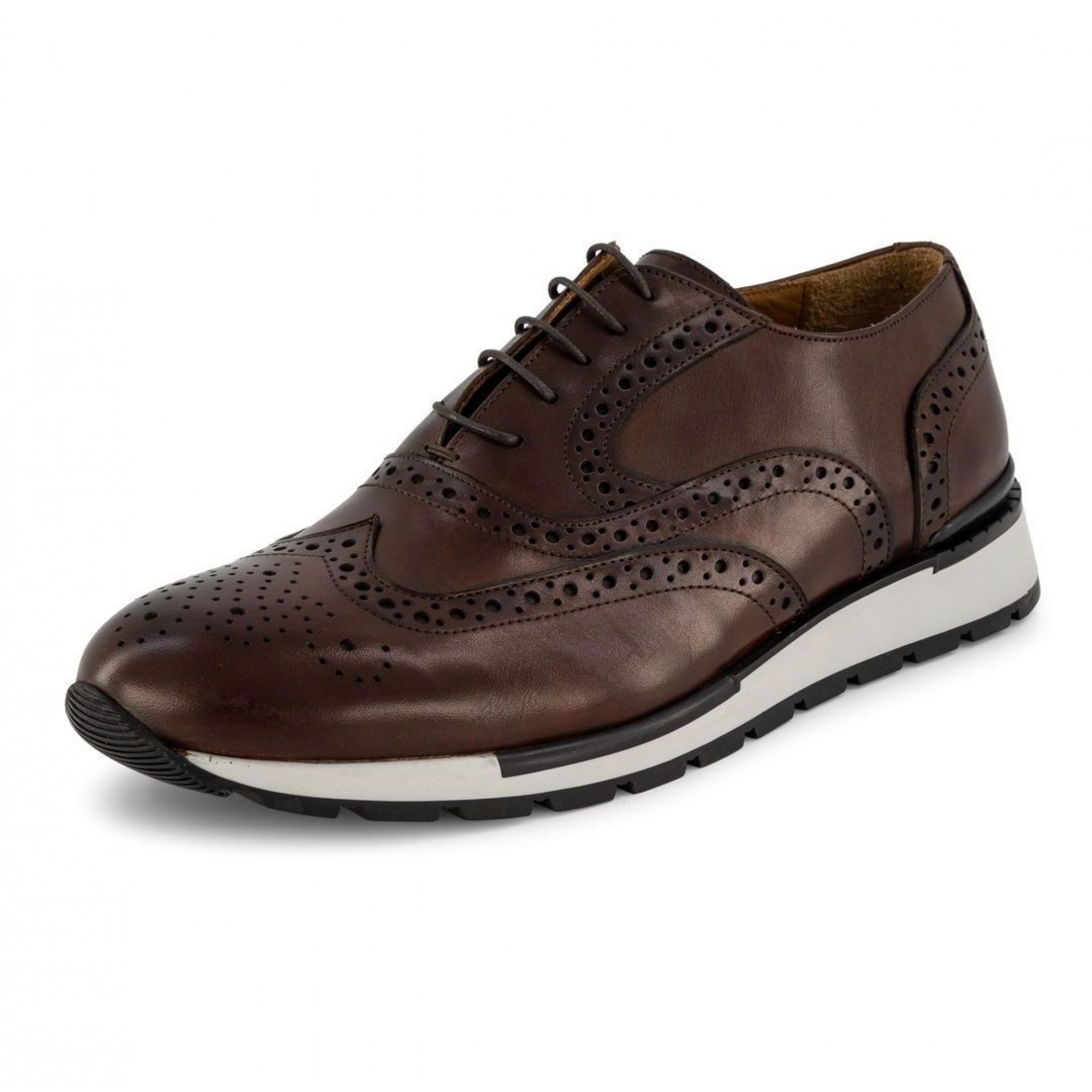 Prime Shoes Prime Shoes SPORT OXFORD Sneaker FLEX-Line Crust Castagno Schnürschuh