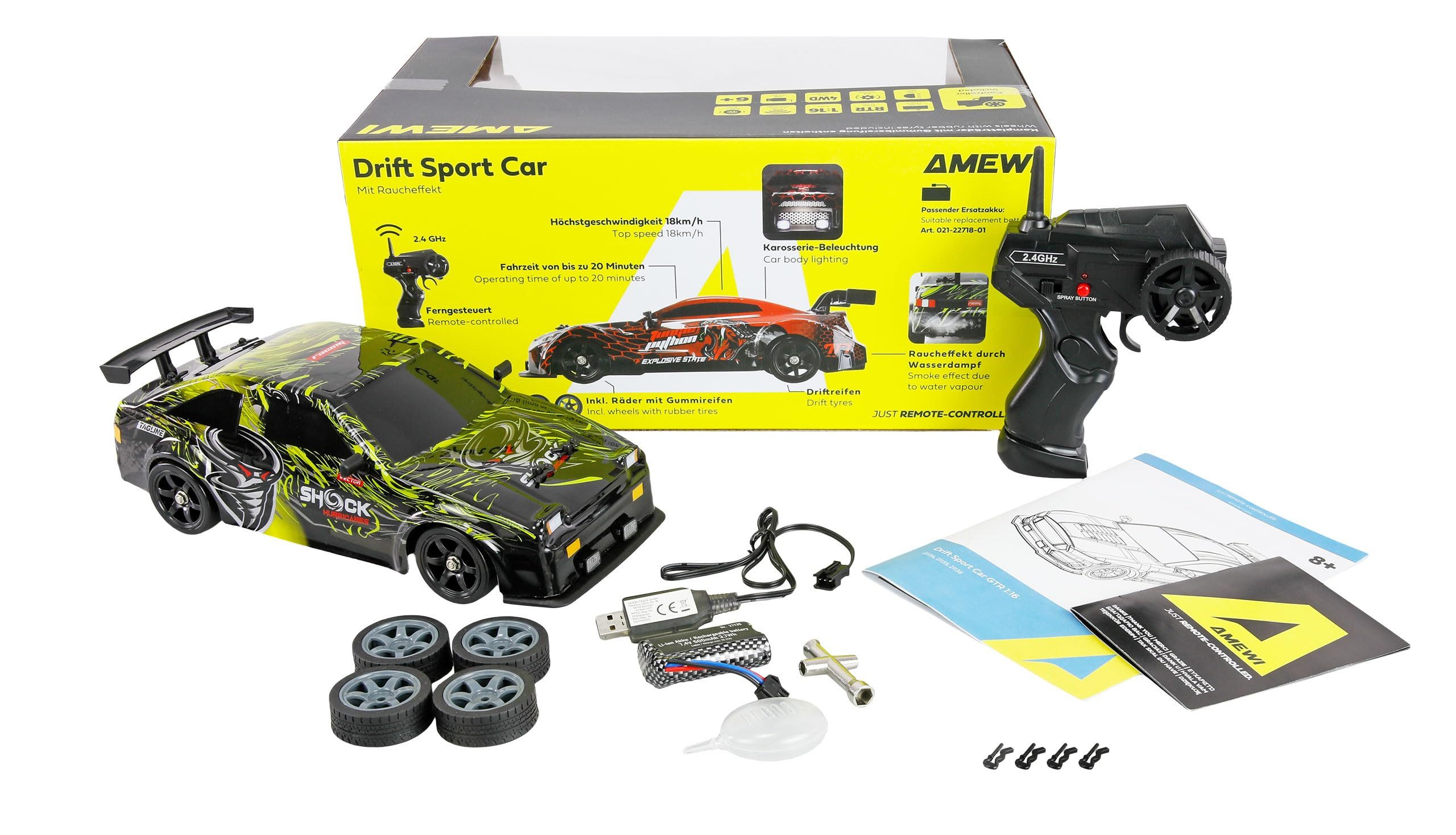 Amewi RC-Auto Ame RC Drift S12, Drift-Action, 2.4 GHz Steuerung, Offroad-Reifen