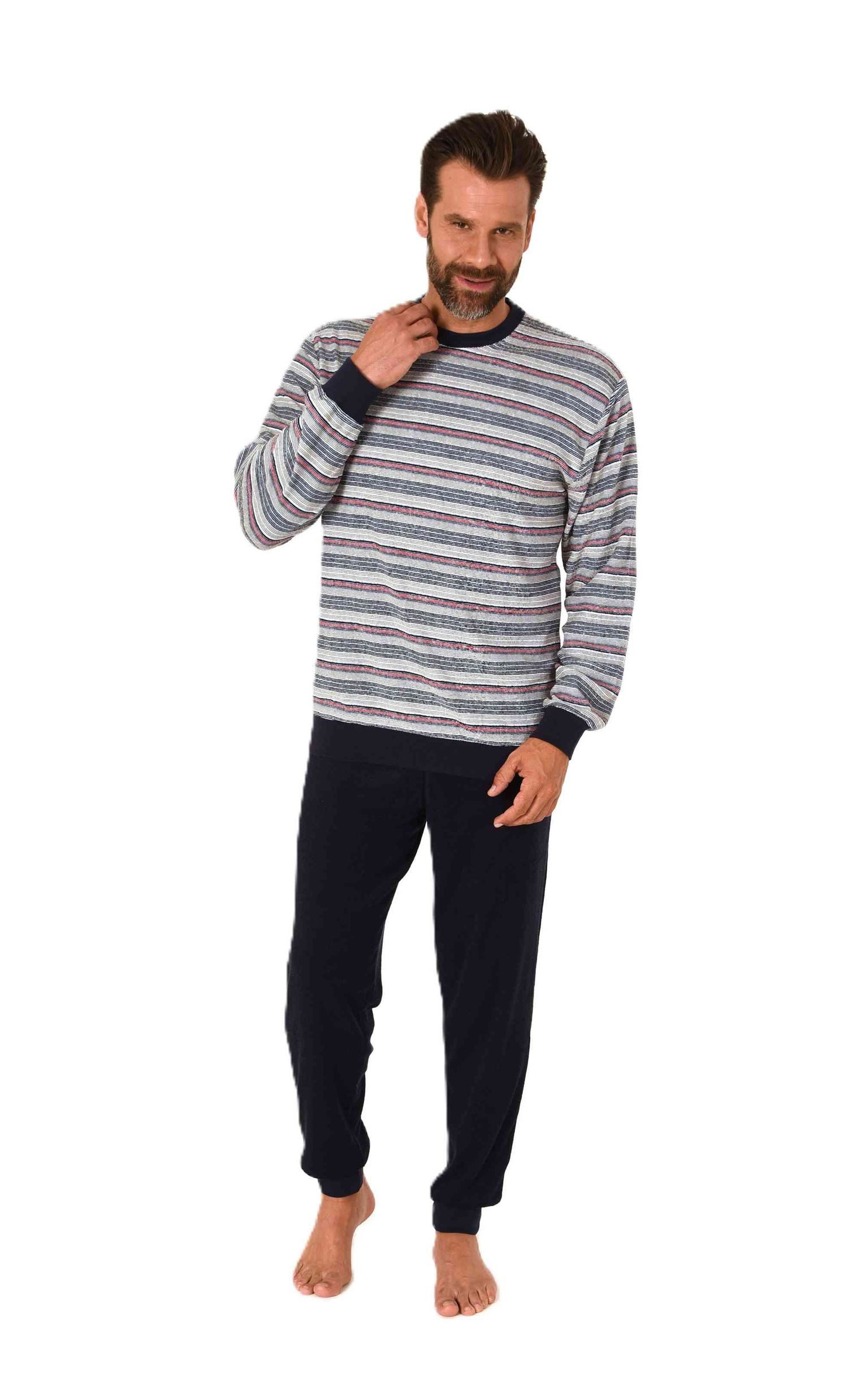 Normann Pyjama Herren langarm Frottee Schlafanzug günstig online kaufen