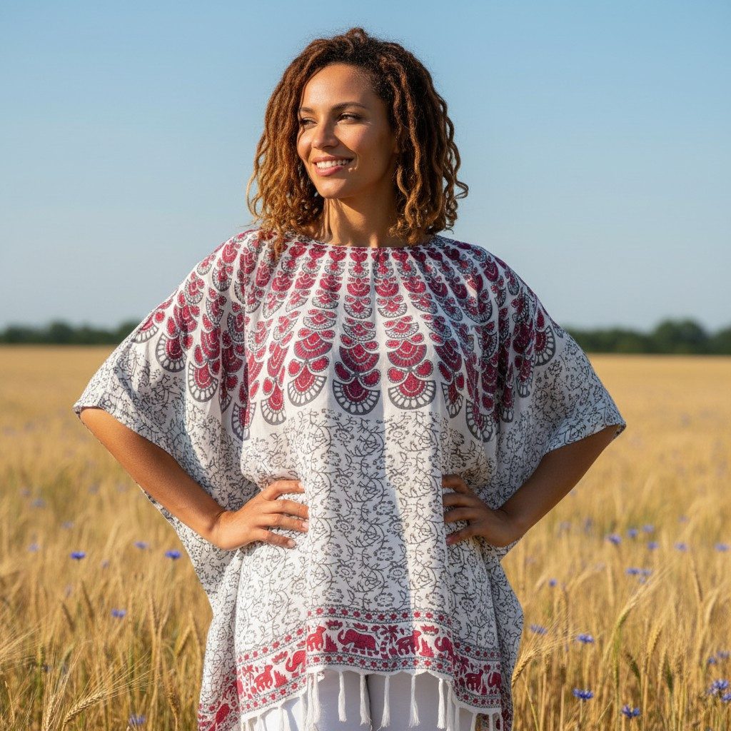 Guru-Shop Longbluse Kaftan, Ibiza-StyleTunika, Boho Bluse, Damen.. alternat günstig online kaufen