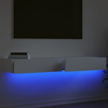 vidaXL TV-Schrank TV-Lowboard TV-Schränke mit LED-Leuchten 2 Stk Weiß 60x35x15,5 cm