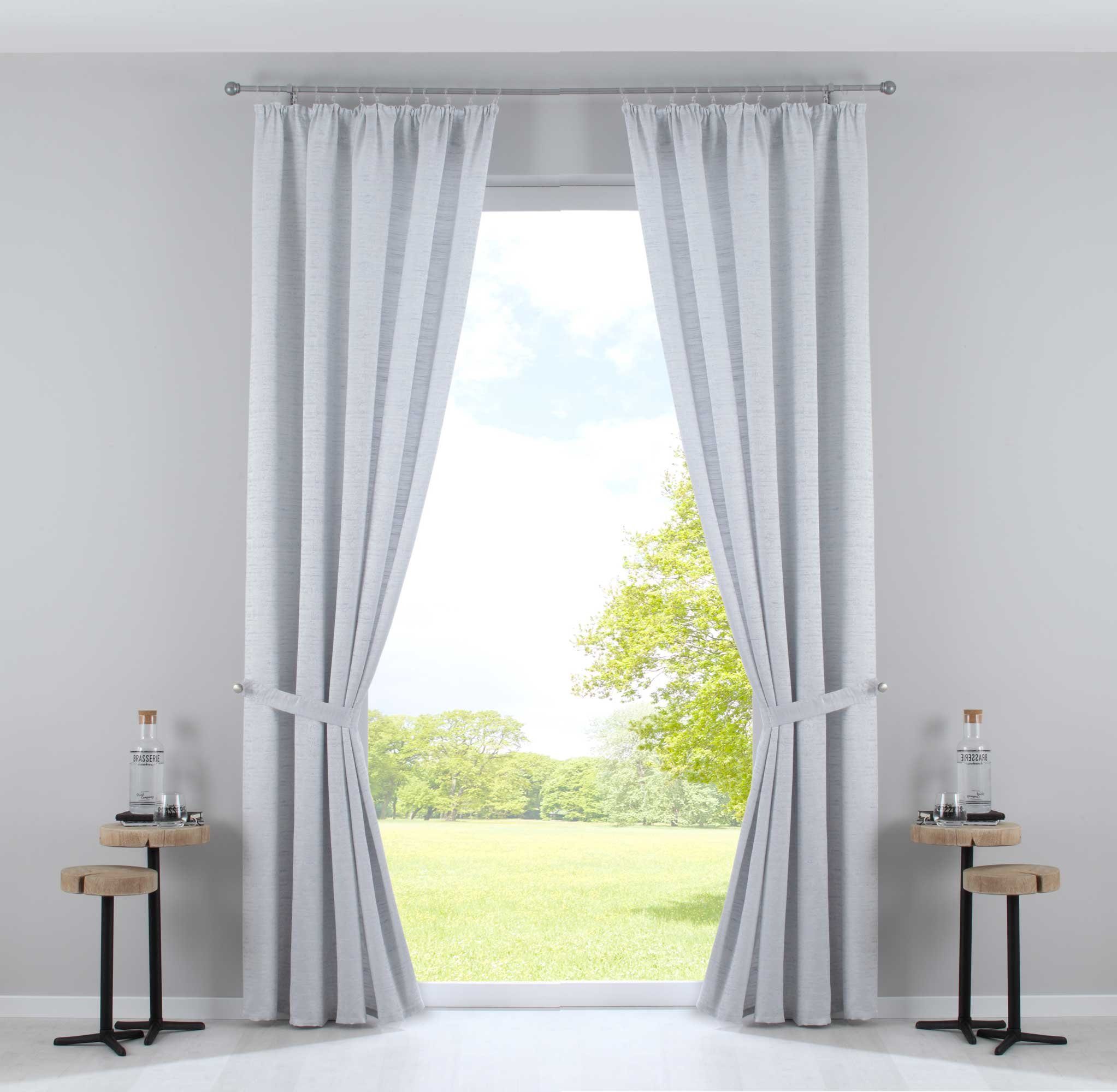 Gardinenbox Vorhang (2 St), verdecketeSchlaufen, blickdicht, Jacquard, Jacquardmusterung Effektgarn »Sivas« Kräuselband Moderne Optik 2019035