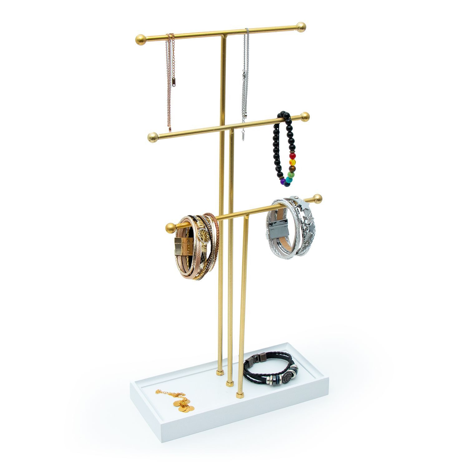Intirilife Schmuckständer (1 St), Schmuckständer 3 Ebenen 47 cm Höhe Metall Schmuckhalter Schmuckbaum