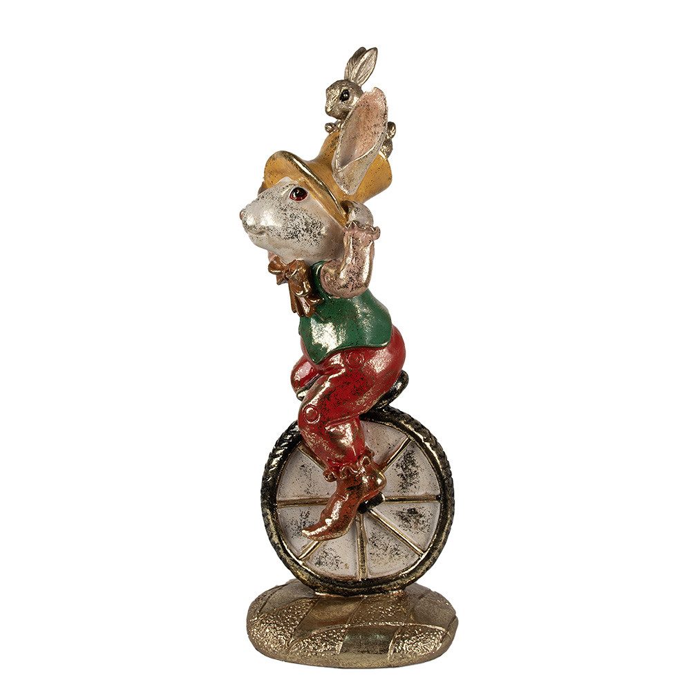 Clayre & Eef Dekofigur Clayre & Eef Figur Kaninchen 50 cm Weiß Goldfarbig Osterdekoration