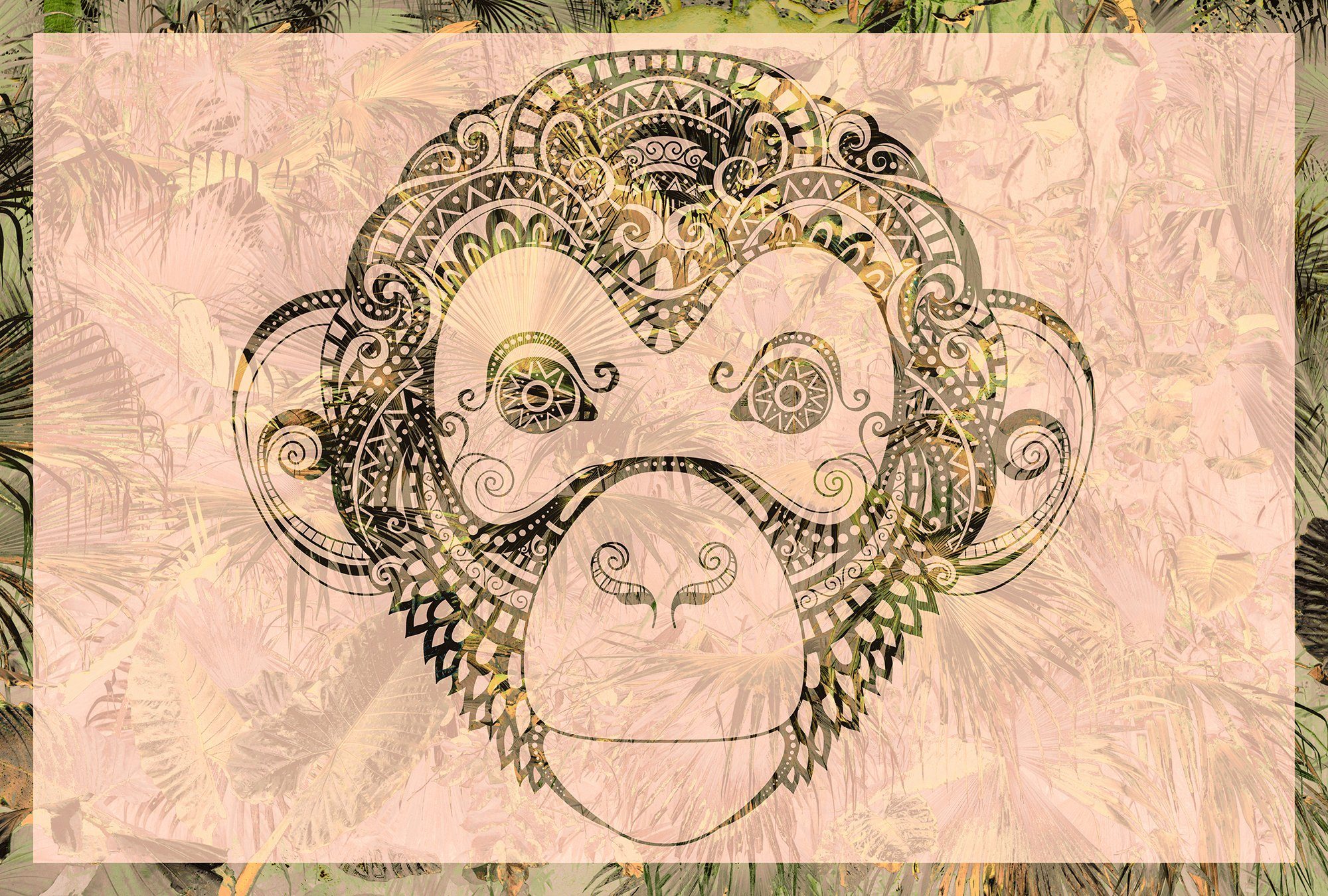 Architects Paper Fototapete Atelier 47 Monkey Pattern 1, glatt, orientalisch, (4 St), Vlies, Wand, Schräge, Decke