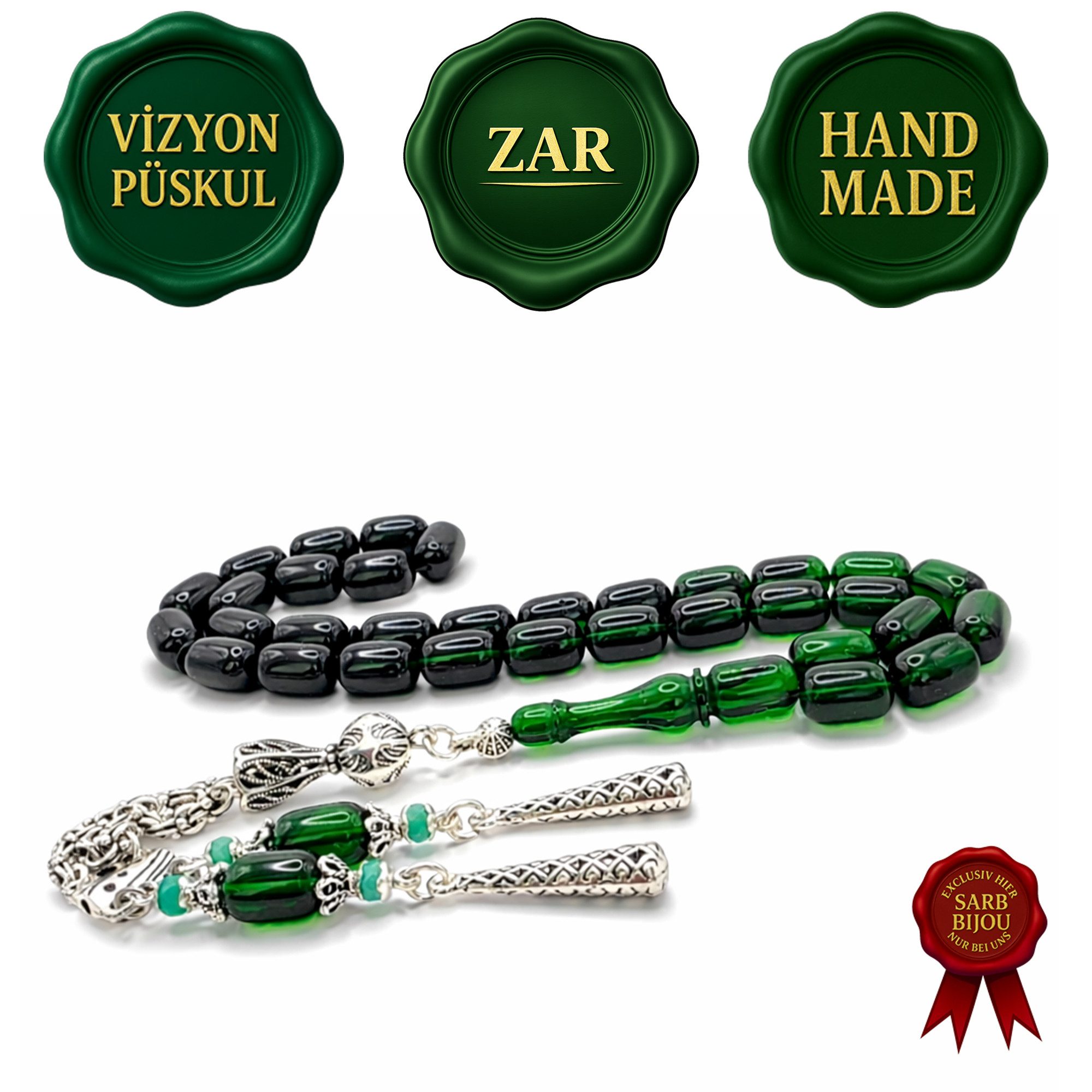 M-Punkt24 Kettenanhänger Tesbih Tesbih (8 x 12 mm), Gebetskette, Rosary, inkl. Etui, ! SONDERPREIS, DA PRODUKTNEUHEIT !