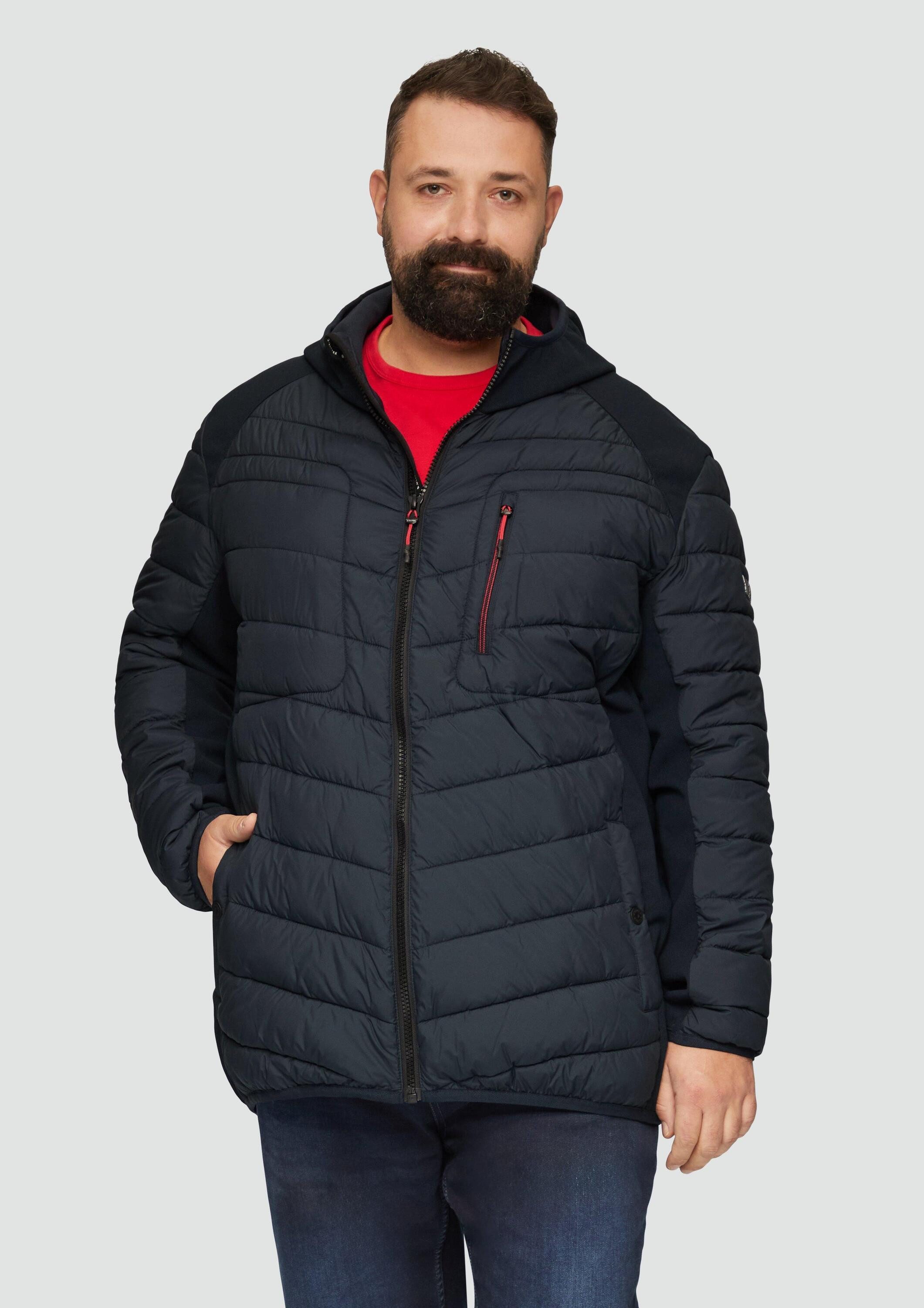 s.Oliver Funktionsjacke Outdoor-Jacke Pufferjacke aus Softshell mit Kontrast-Details