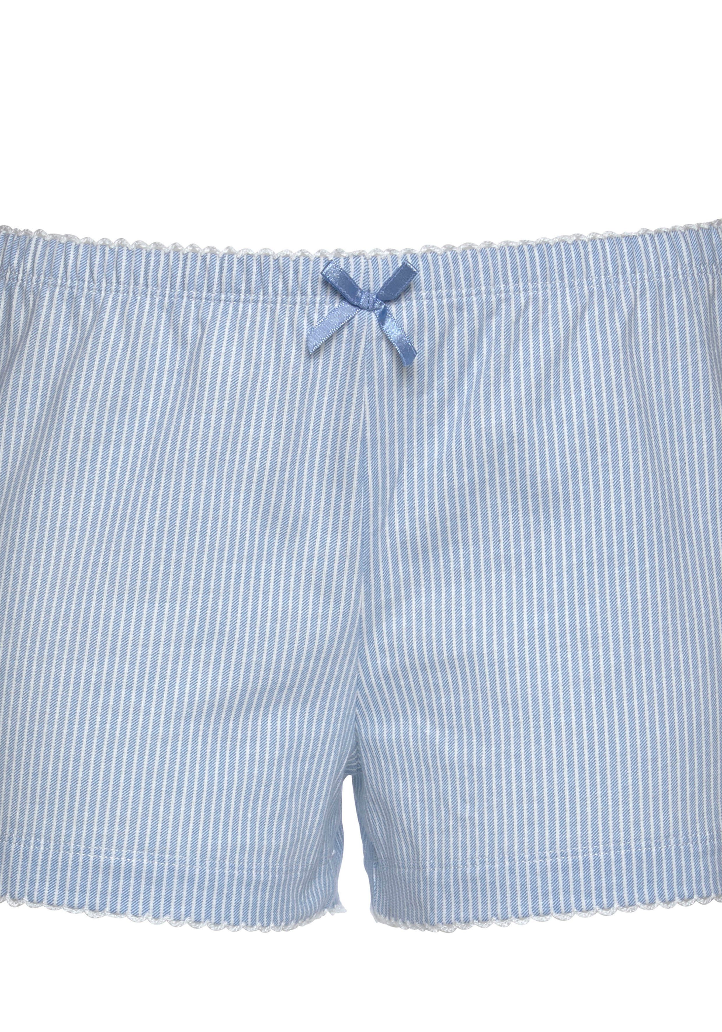 Vivance Dreams Shorty (Set, 2 tlg) mit feinem Karo-Muster und Häkelkante