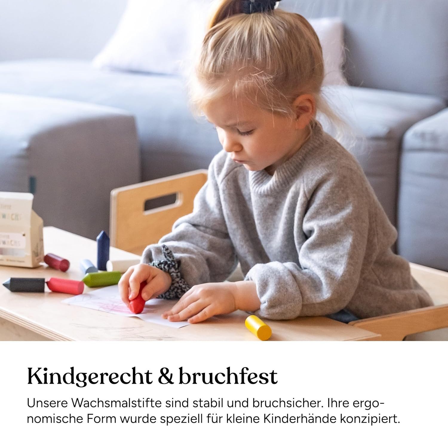 Ehrenkind Wachsmalstift aus Bienenwachs, 100% natürlich Buntstifte, (12-tlg), Malstifte ab 1 Jahr