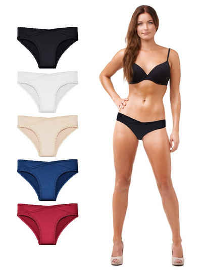 TEXEMP Minislip 5er Pack Damen Mini Slip Bio Baumwolle Unterwäsche Unterhose Panty (5-St., 5er-Pack) Hautfreundlicher Stoff