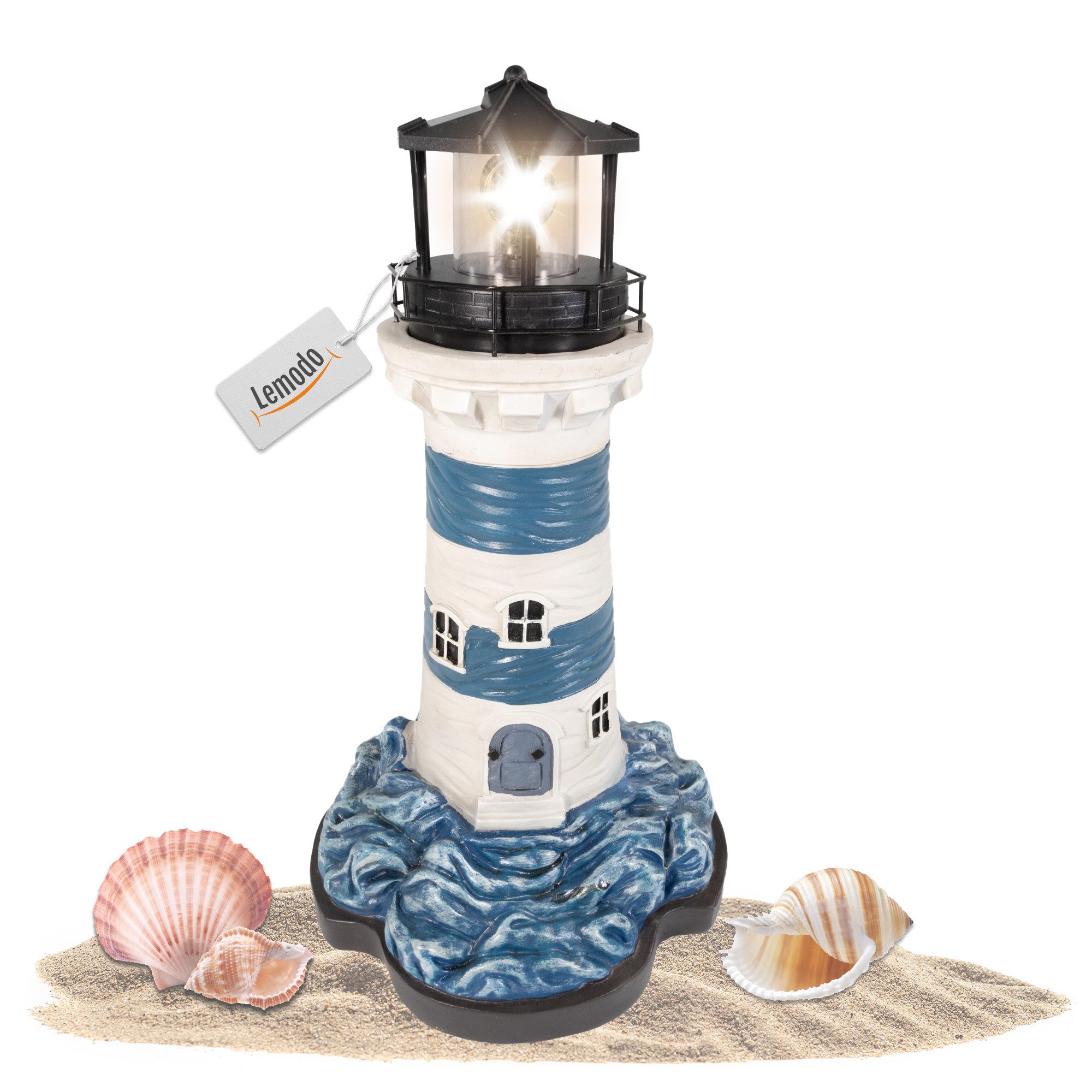 Lemodo LED-Dekofigur Leuchtturm mit rotierendem LED-Leuchtfeuer günstig online kaufen