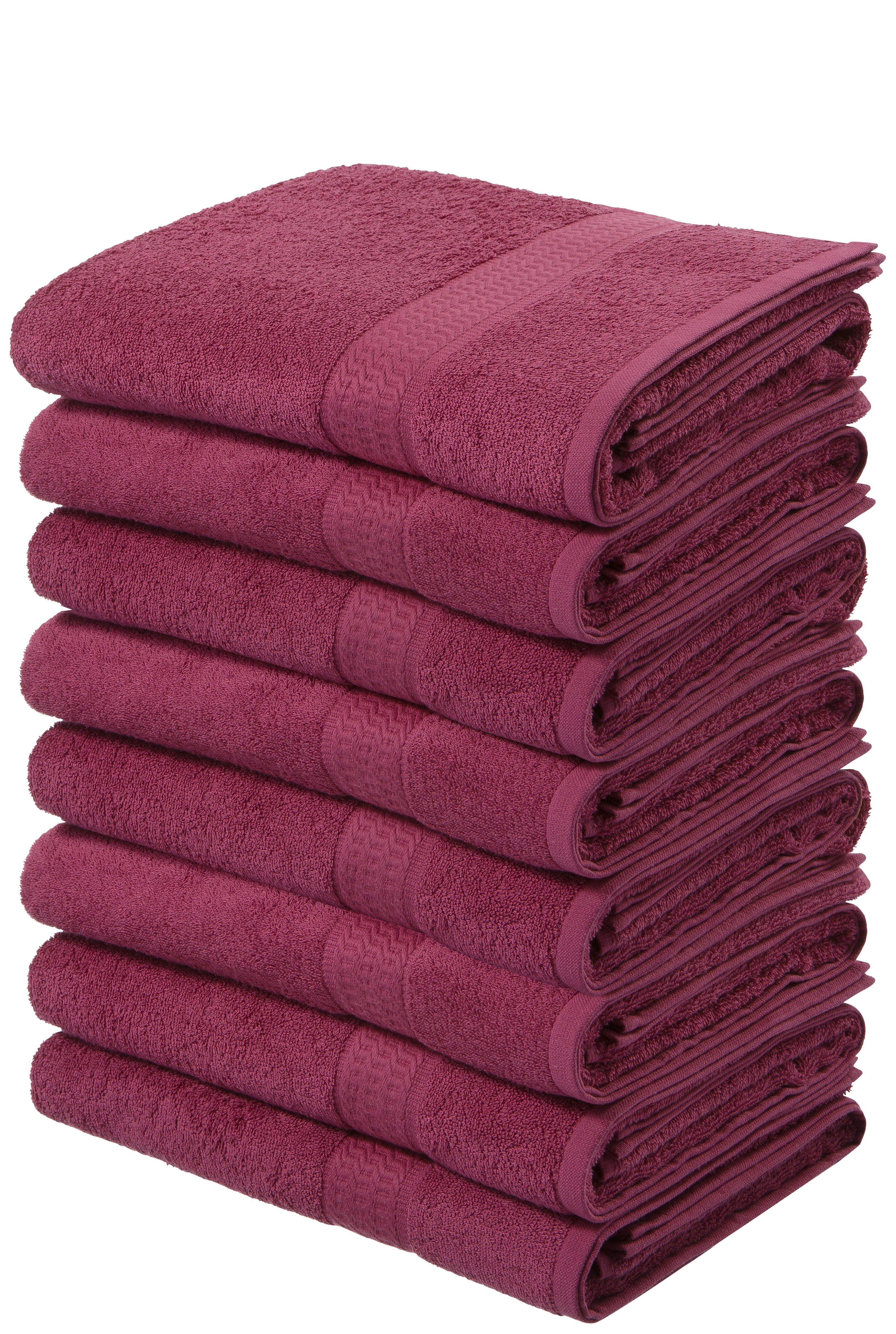 OTTO home Handtücher Juna, als Set und Serie erhältlich, 8 Handtücher, 50x100cm, Walkfrottier (8-St), 8-tlg. Handtuch-Set, 100% Baumwolle, mit Bordüre, Uni-Farben, weich