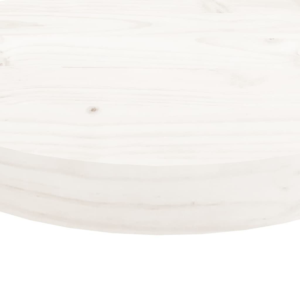 Tischplatte furnicato Ø70x3 Massivholz Rund Kiefer Weiß cm
