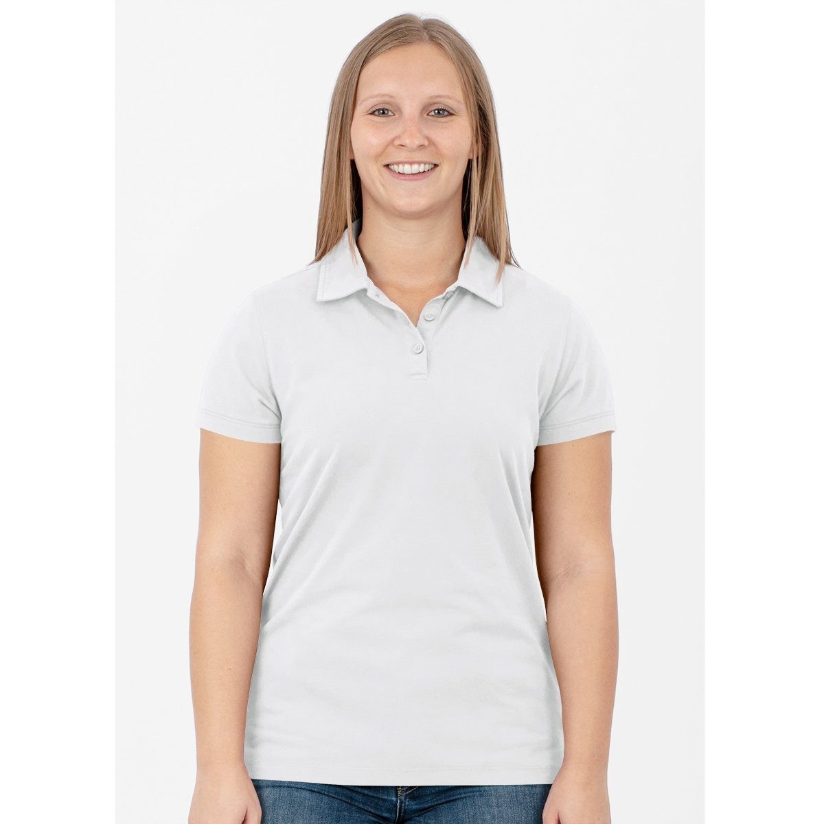 Jako Poloshirt Doubletex (Polyester/Baumwolle) weiss Damen