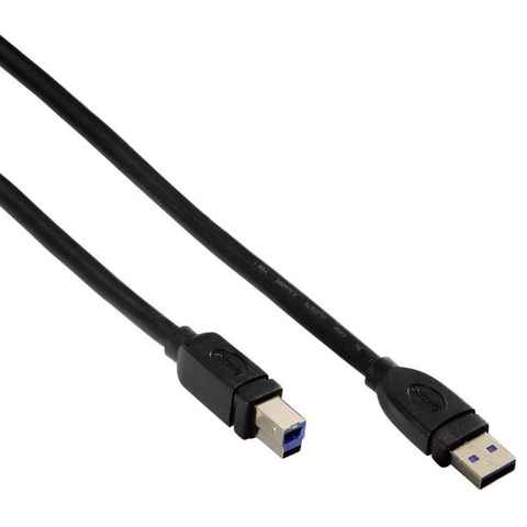 Hama USB 3.0 USB-Kabel High-Speed USB-A USB-B Stecker USB-Kabel, USB 3.0 Typ A,USB 3.0 Typ B, Keine (180 cm), USB 3.0 Anschluss-Kabel, Daten-Kabel für PC Laptop Drucker Scanner etc