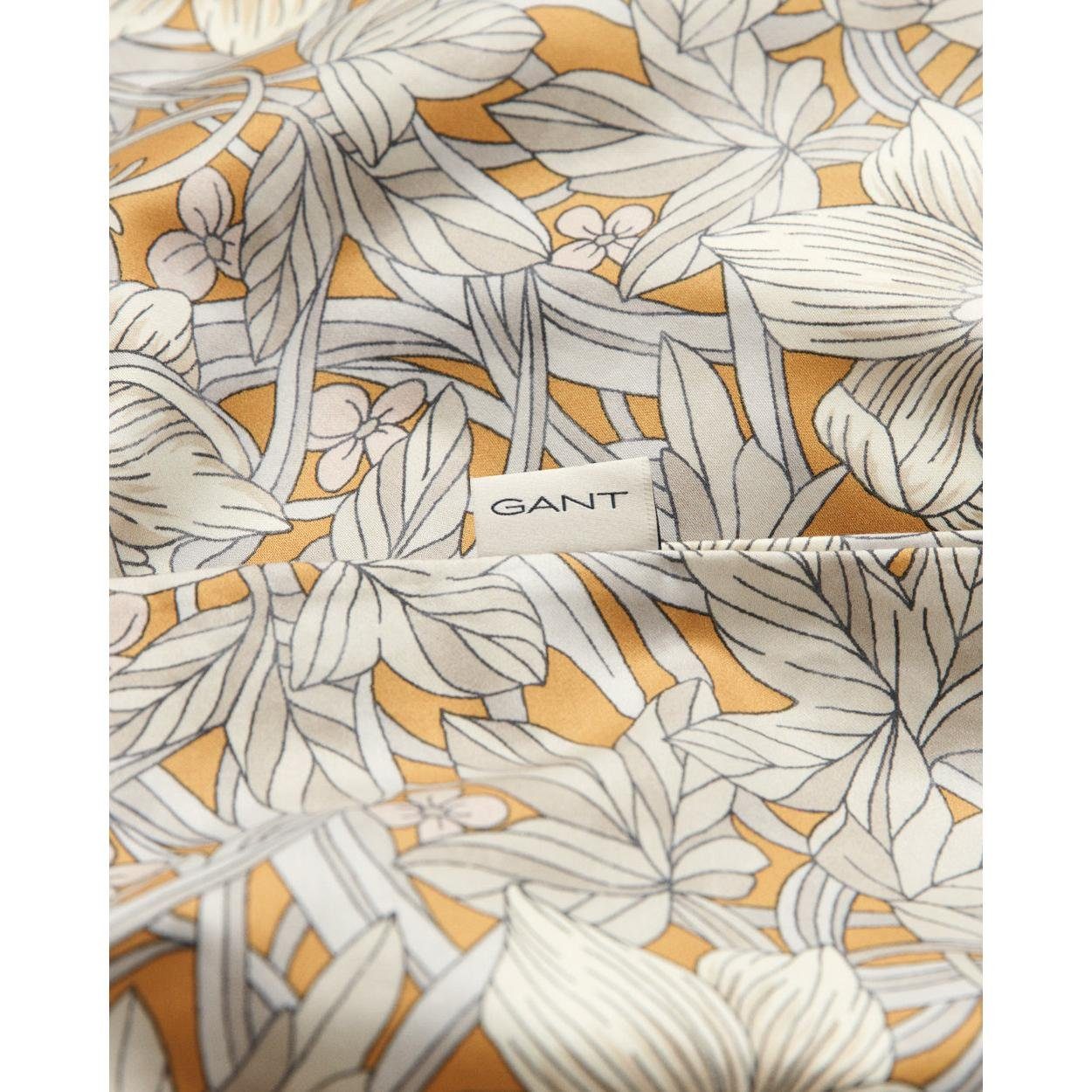 Gant Bettwäsche Gant Home Kopfkissenbezug mit Reißverschluss Floral Dark Mustard Yello