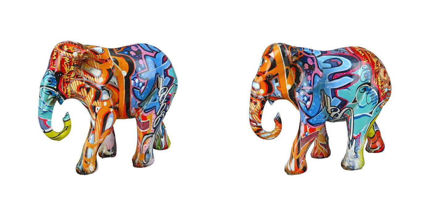 GILDE Dekofigur Indoor - Gilde Elefanten Street Art Set 2-tlg.