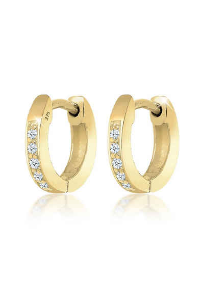 Elli DIAMONDS Paar Серьги-кольца Серьги-кольца Basic Diamant (0.05 ct) 375 Gelbgold