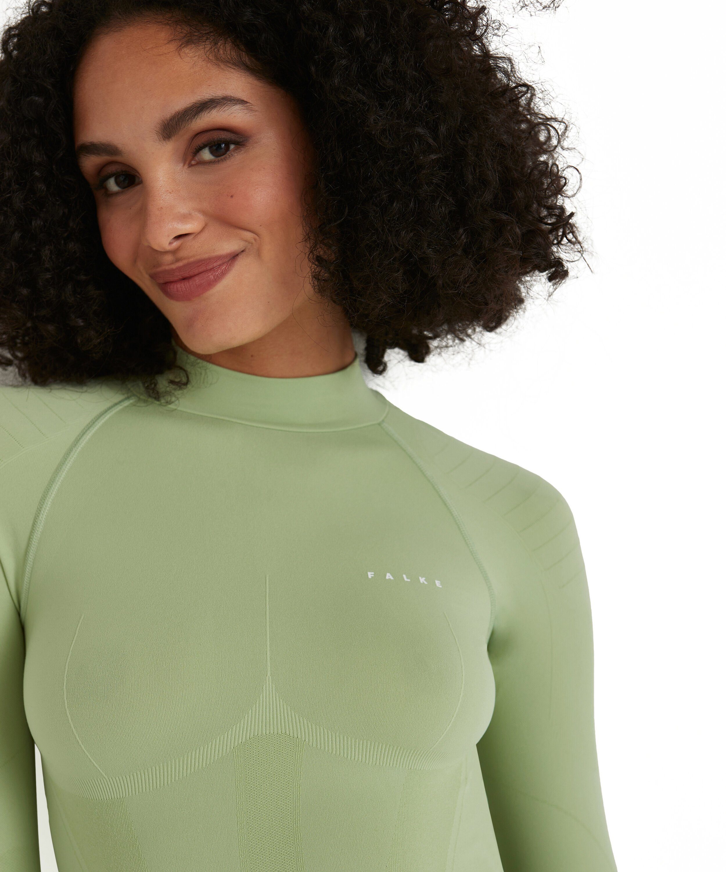 für quiet kalte bis Warm FALKE (1-tlg) (7378) green warme thermoregulierend Temperaturen Funktionsshirt