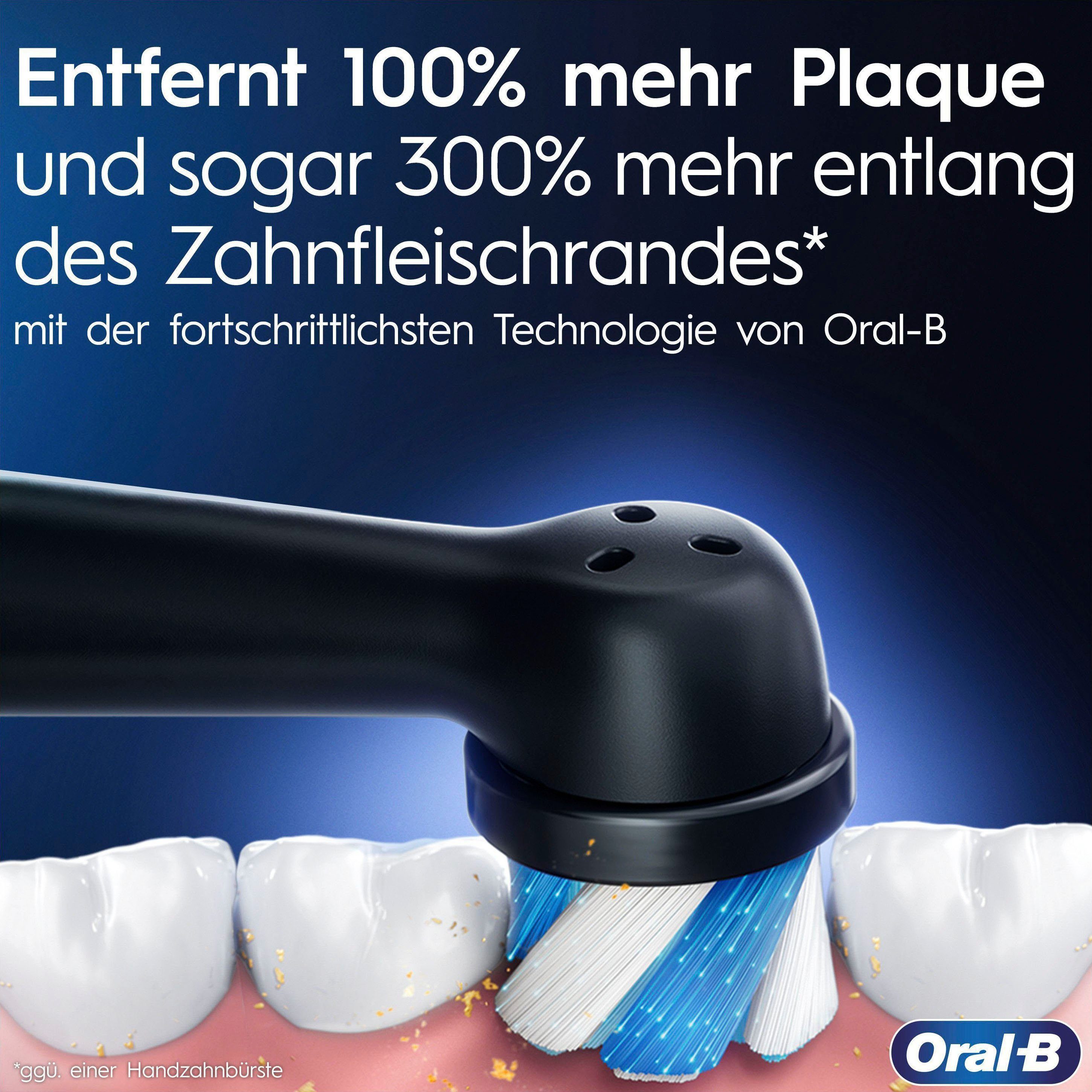 9, 2 & black onyx St., Aufsteckbürsten: Putzmodi, Farbdisplay iO Elektrische mit Zahnbürste Magnet-Technologie, Oral-B 7 Lade-Reiseetui