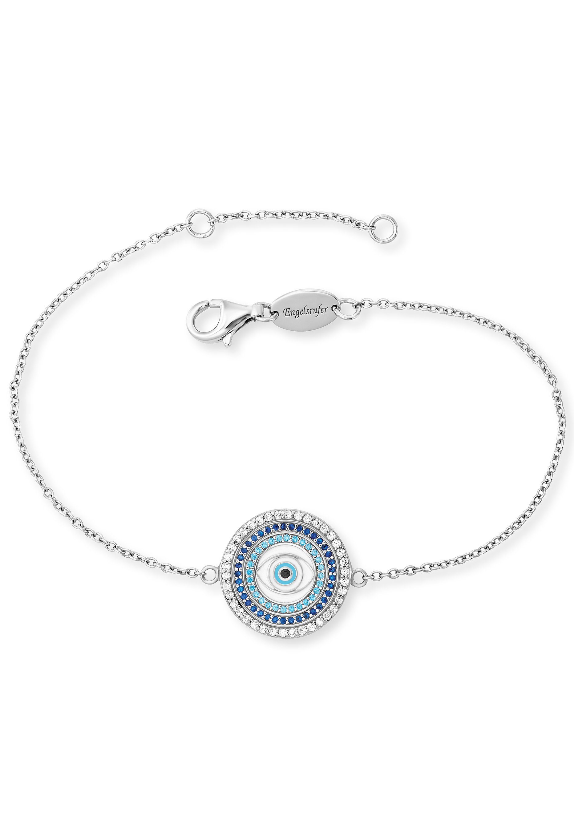 Engelsrufer LUCKY Silberarmband ERB-EYE-ZIM, EYE mit Emaille SILBER, Zirkonia und