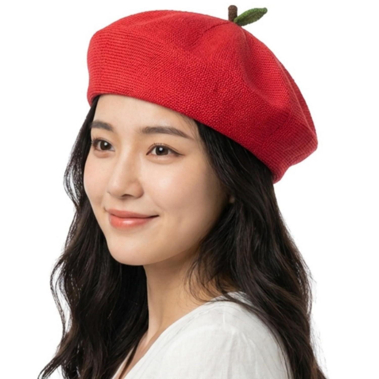 LuxusKollektion Baskenmütze Baskenmütze Damen Barett Beret Beanie Malerhut Cap Sommer M-L Rot