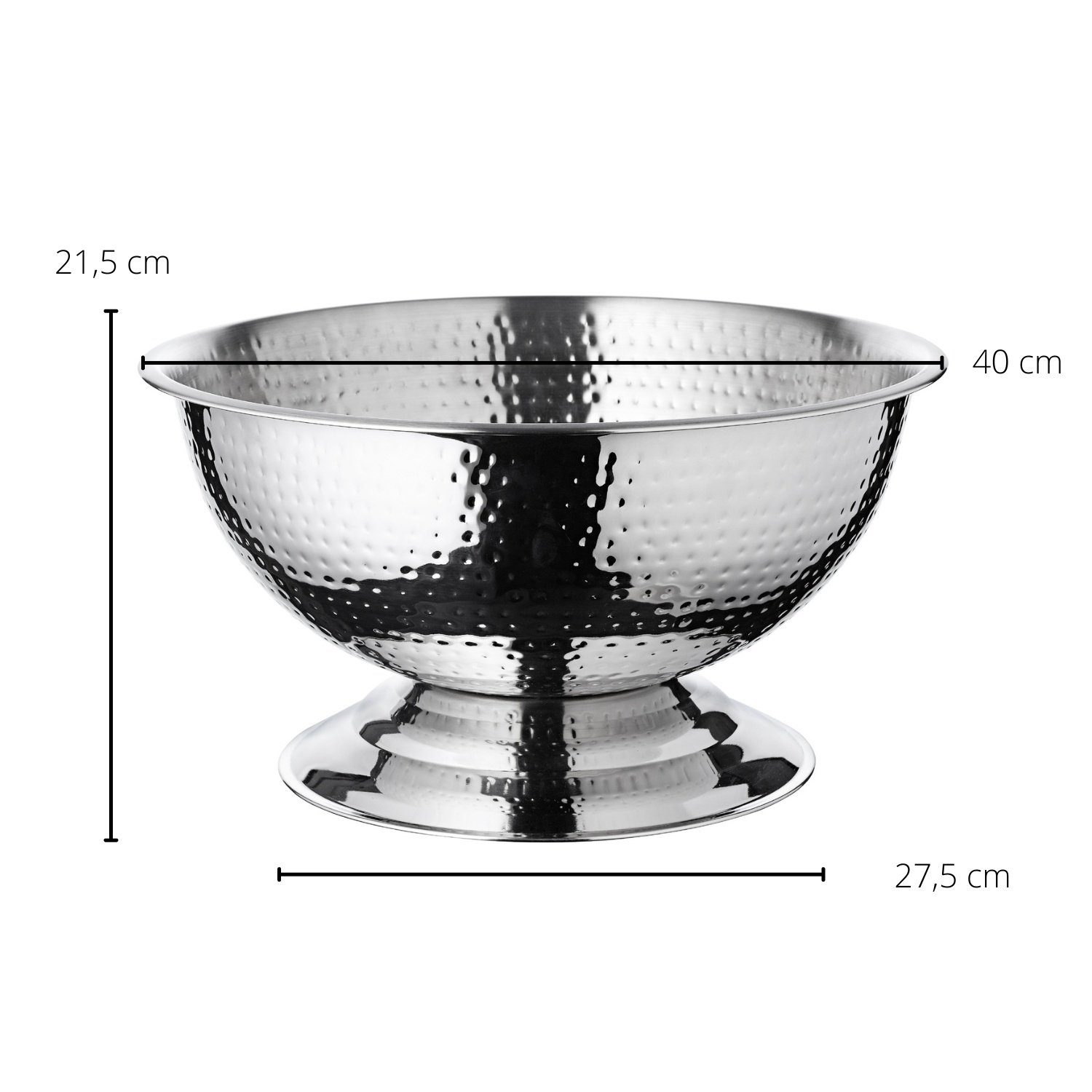 EDZARD Sektkühler Cara, 2er-Set, Edelstahl, gehämmert, hochglanzpoliert, Ø 40 cm