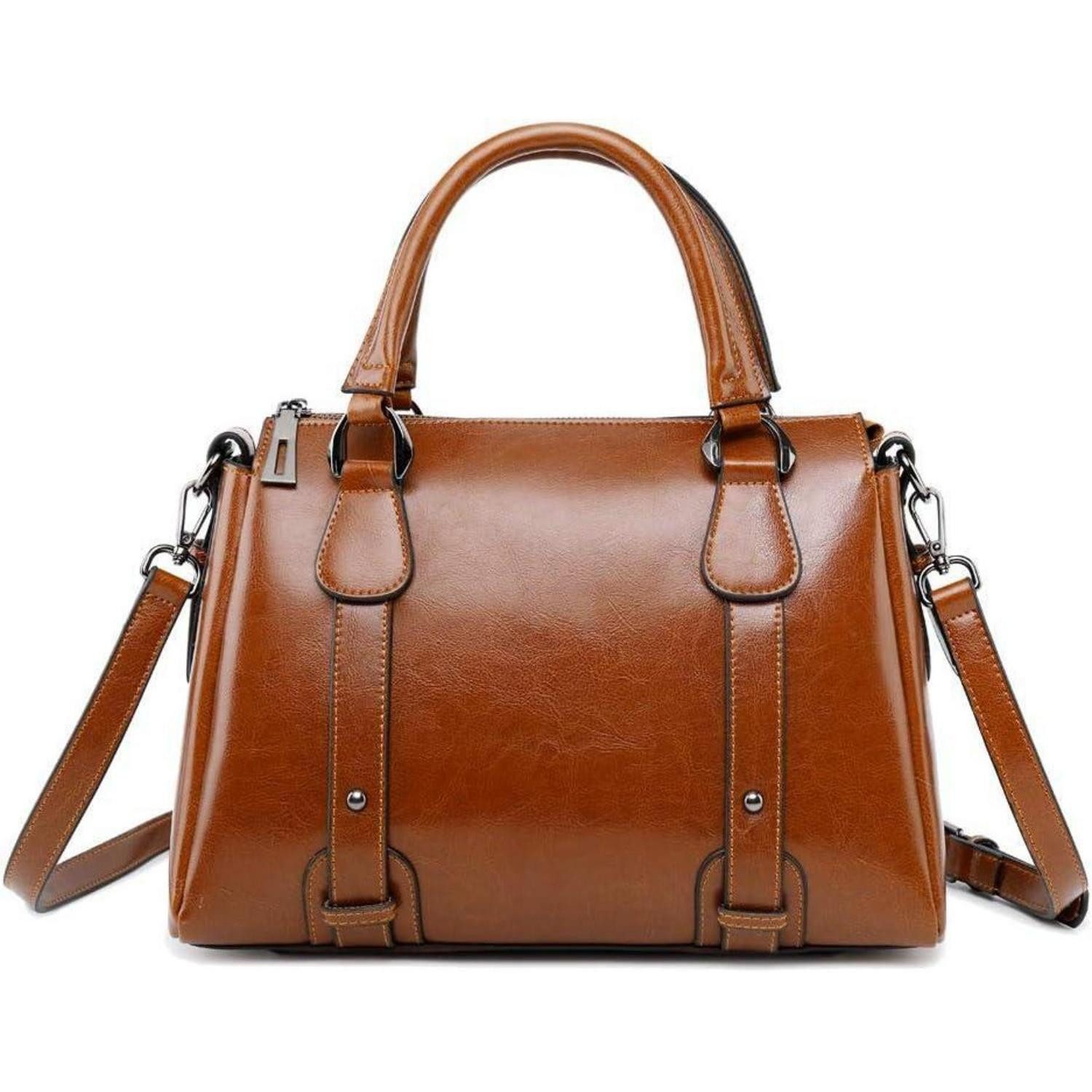 Handtasche Damen Leder Handtasche Umhängetasche Schultertasche Braun H10EUH