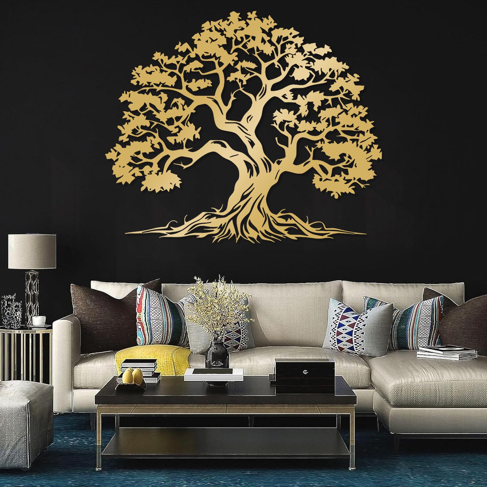 Jumpeak Wanddekoobjekt Metall Baum des Lebens Kunst Wanddekoration,Baum Wanddekoration, Natur, Hergestellt aus Metall,Vier Farben zur Auswahl,2 Größe