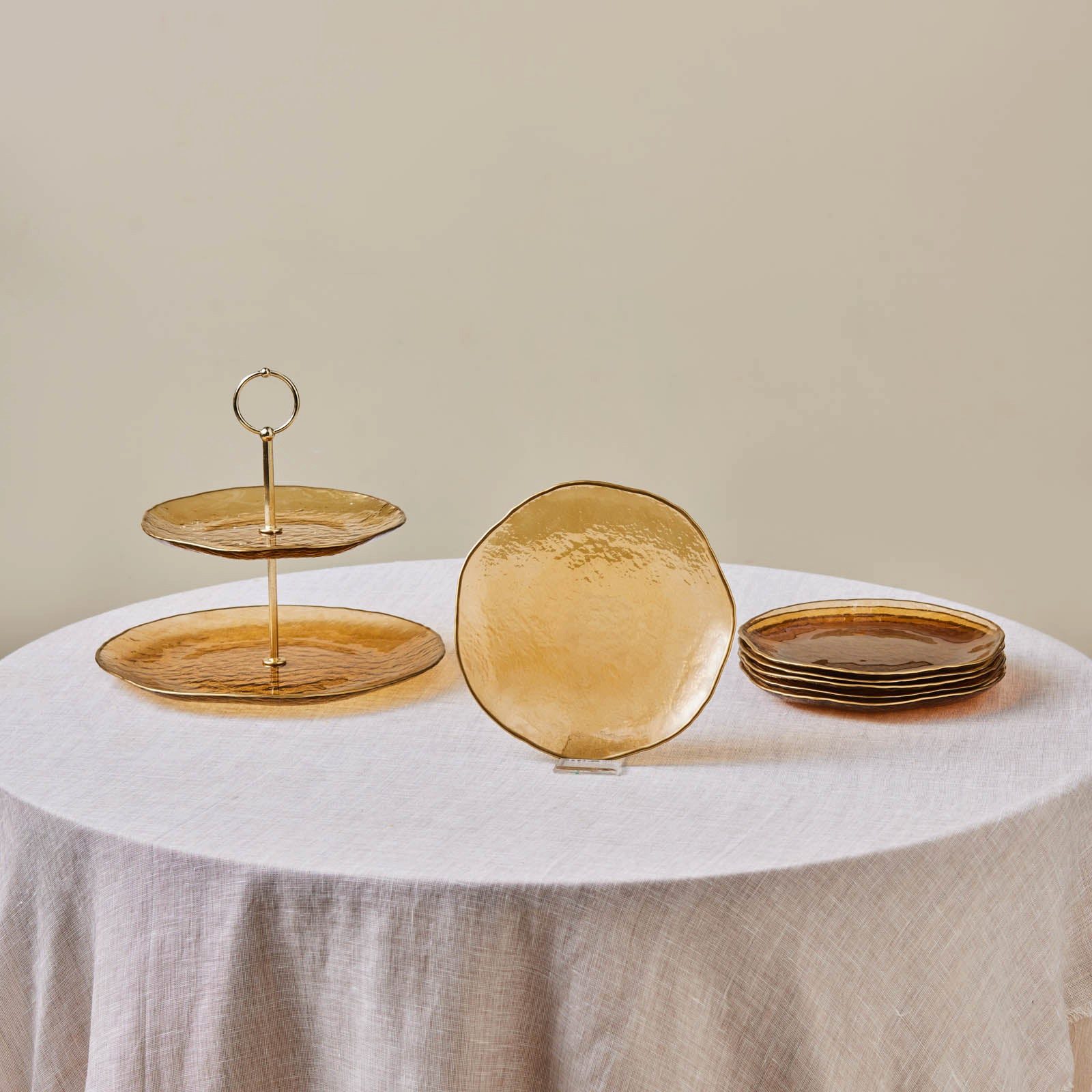 Karaca Kuchenteller Karaca Dune 7-teiliges Dessertset Dessertteller Tafelservice Tellerset