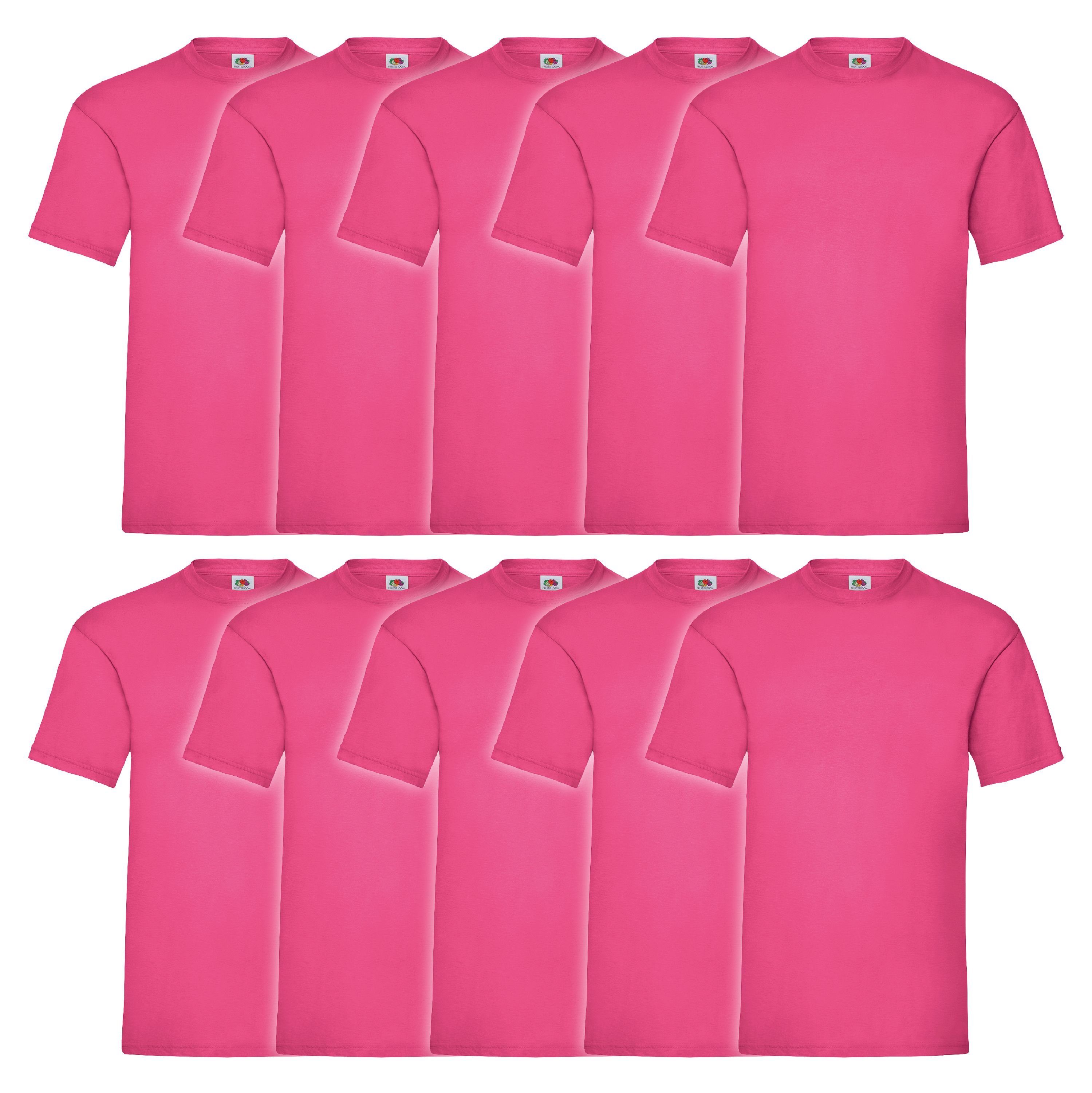 Fruit of the Loom Rundhalsshirt Fruit of the Loom Valueweight T 10er Pack fuchsia