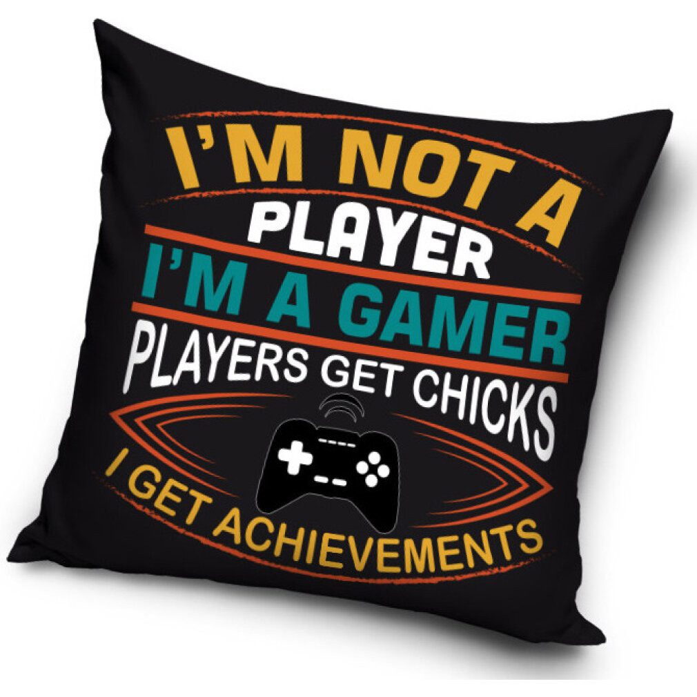 Carbotex Dekokissen Javoli Ich bin ein Gamer Zierkissen 40X40 cm