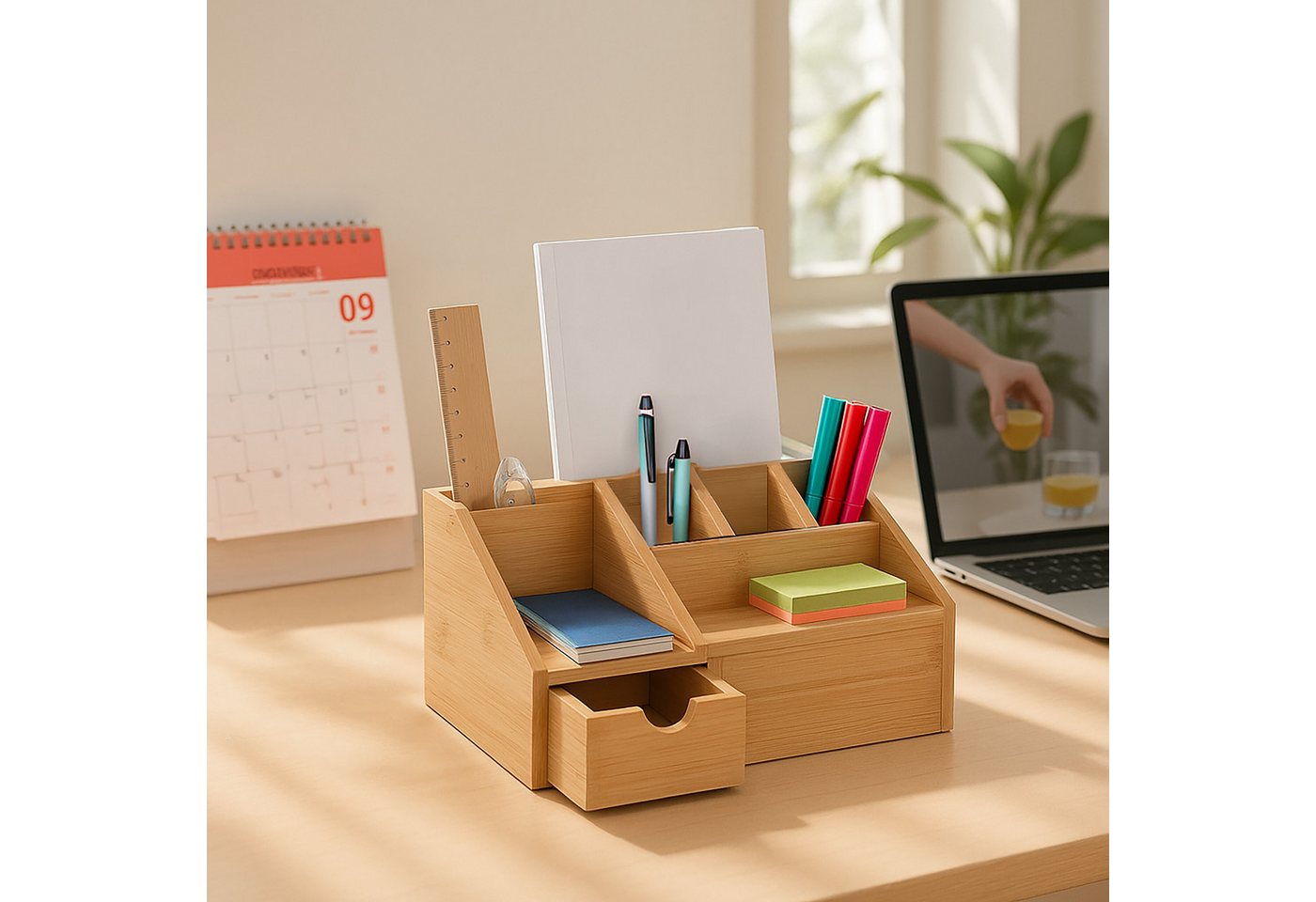 Thumbnail - relaxdays Organizer Schreibtisch Organizer mit Schublade