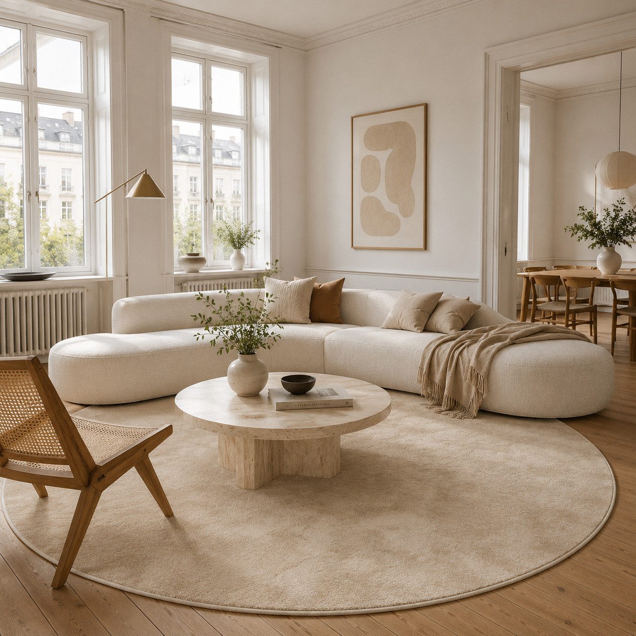 Pergamon Hochflor-Teppich Hochflor Langflor Teppich Super Soft Melia Rund, Rund, Höhe: 20 mm