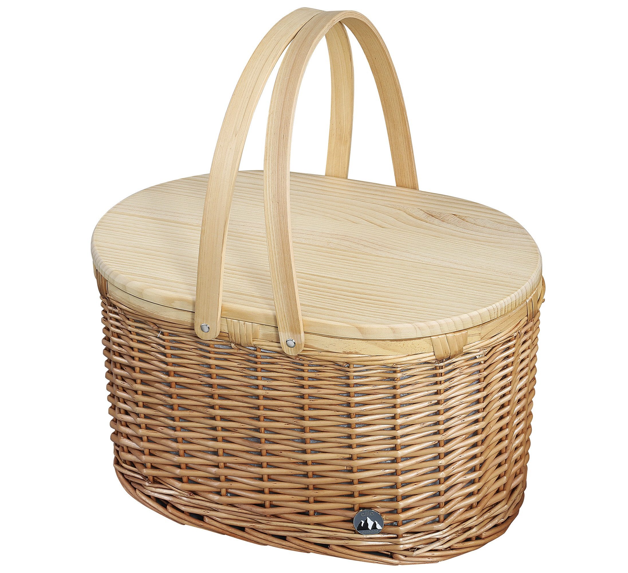 Cilio Picknickkorb Picknickkorb für 4 Personen Kühlfach Teller Gläser Besteck Cilio