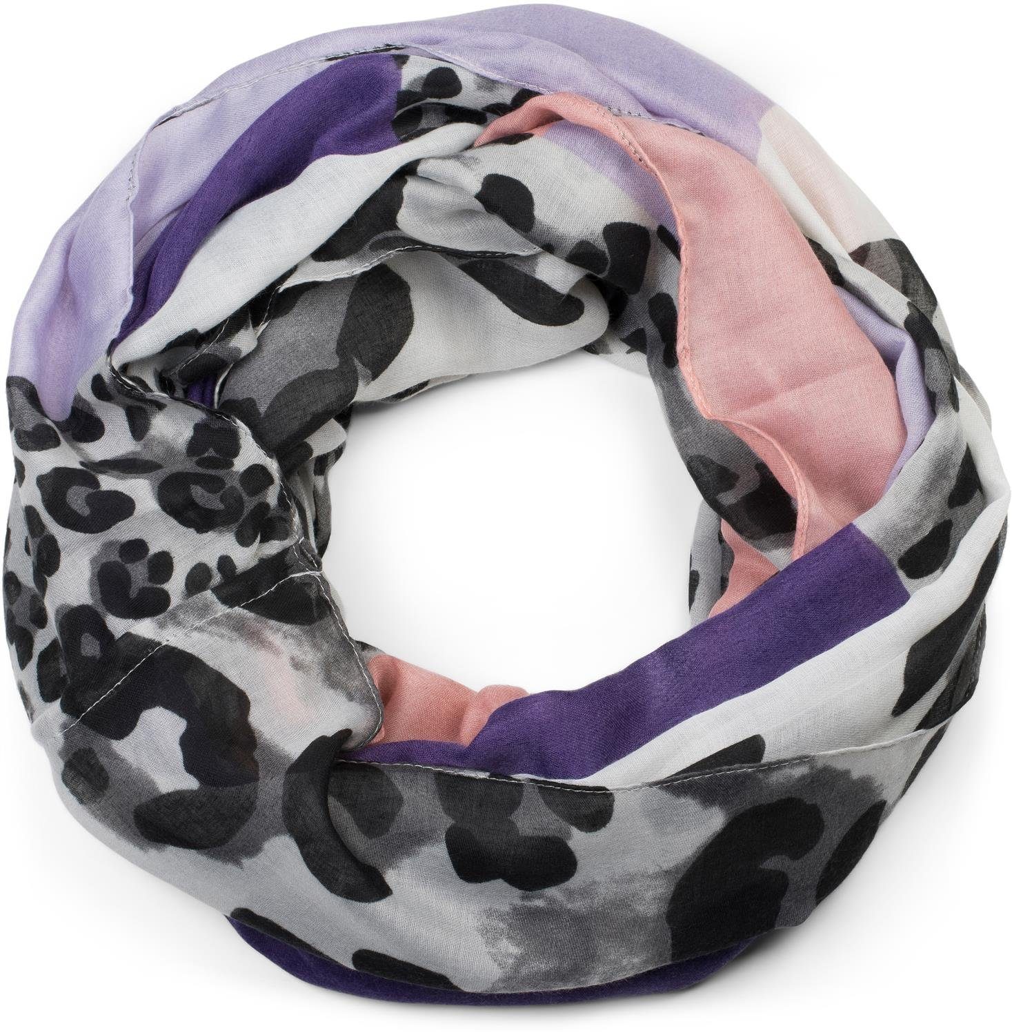 Loop Colour Blocking Loop Schal mit Leoparden Muster