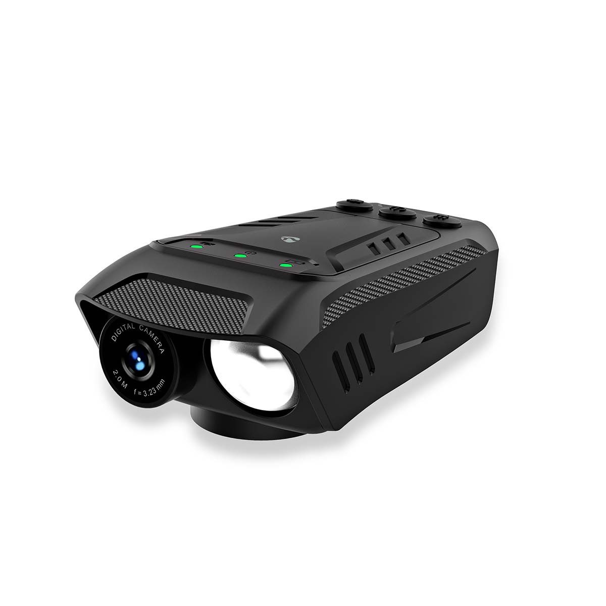 Nedis CCAM100BK Dashcam (1080p Kamera, 600 lm LED, Hupe, USB-C, wasserdicht, einfache Montage)